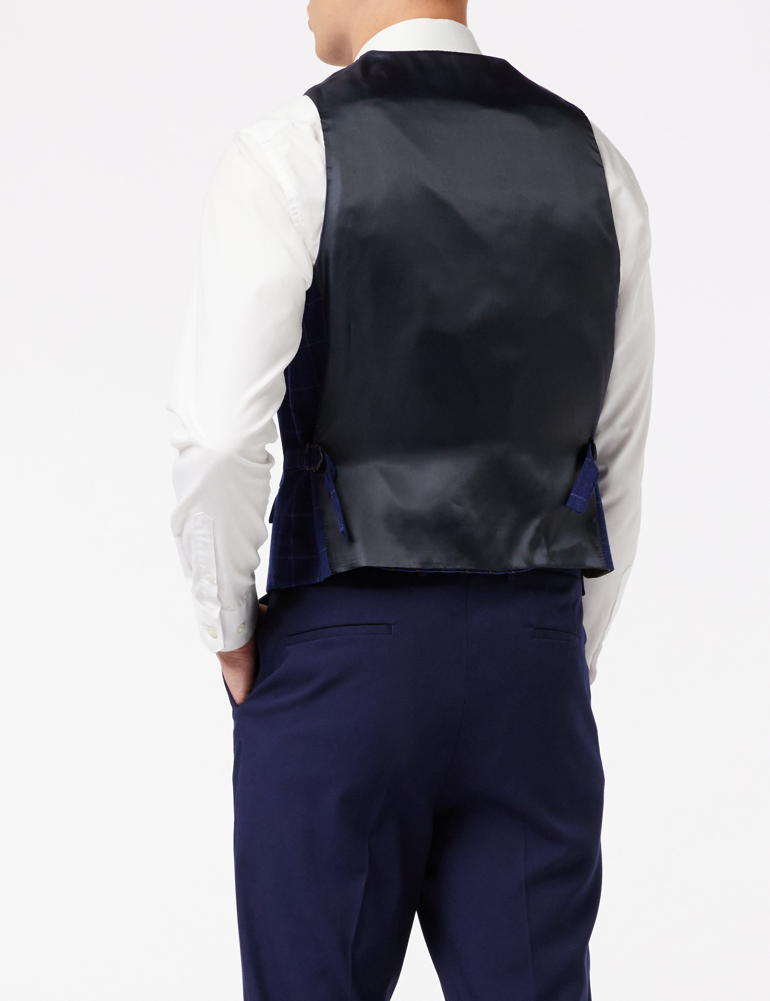 LUKE - GRID CHECK COLLAR WAISTCOAT