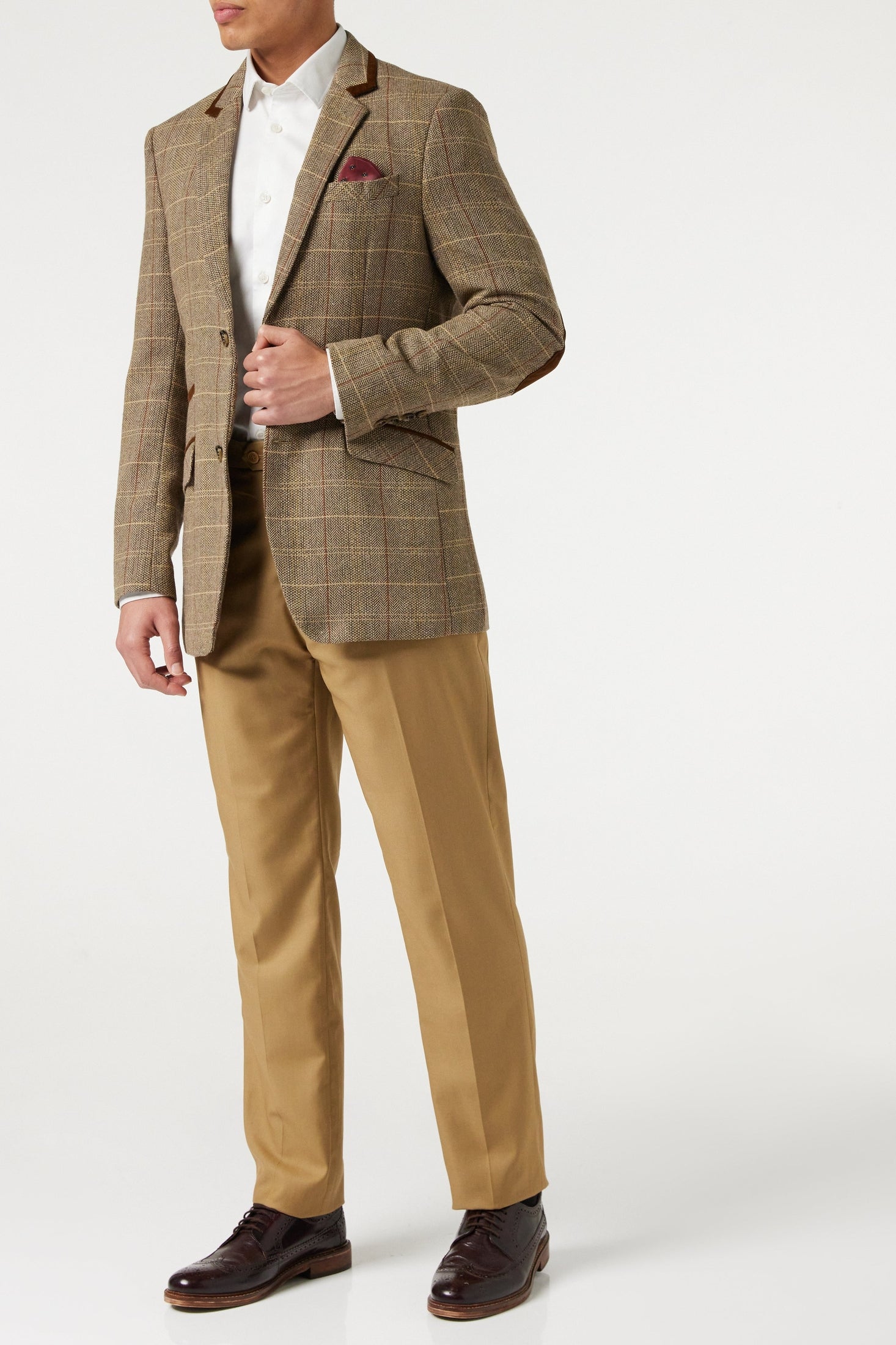 CARLO - BROWN TWEED CHECK BLAZER