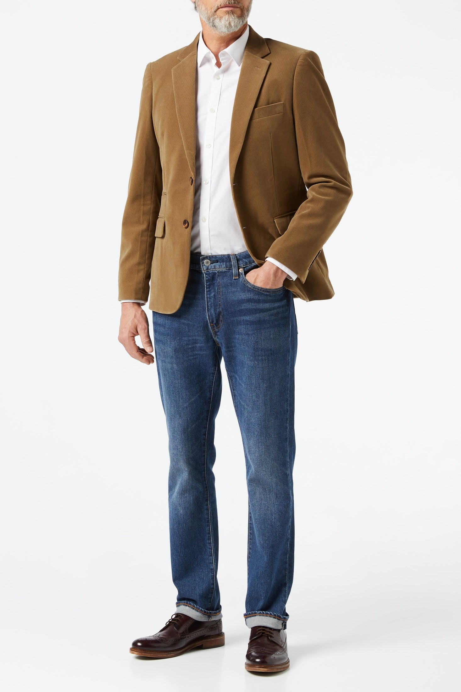 MATTHEW - Cream Corduroy Blazer Jacket