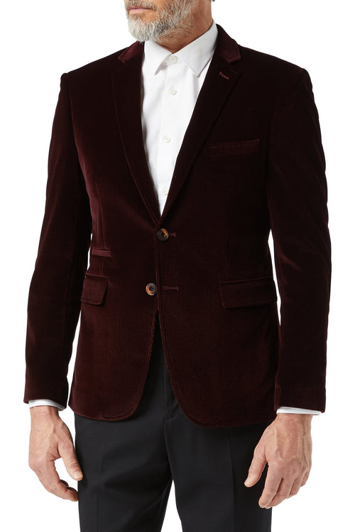 MATTHEW - Maroon Corduroy Blazer Jacket