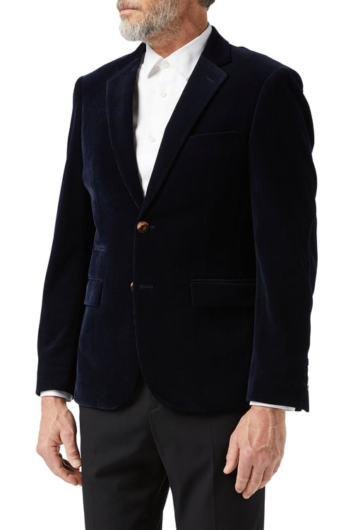 MATTHEW - Navy Blue Corduroy Blazer Jacket