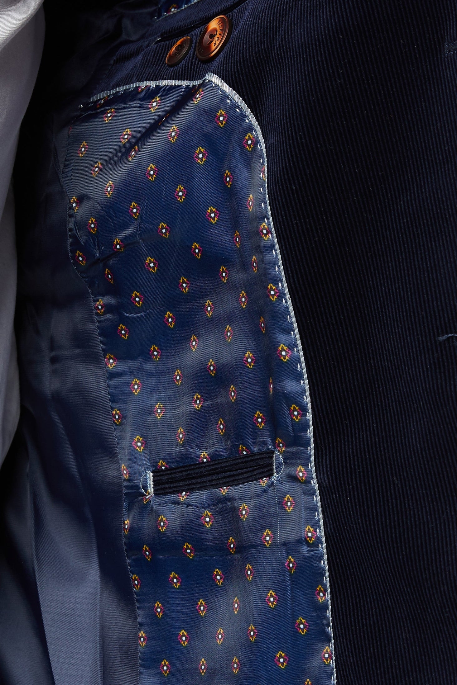 MATTHEW - Navy Blue Corduroy Blazer Jacket