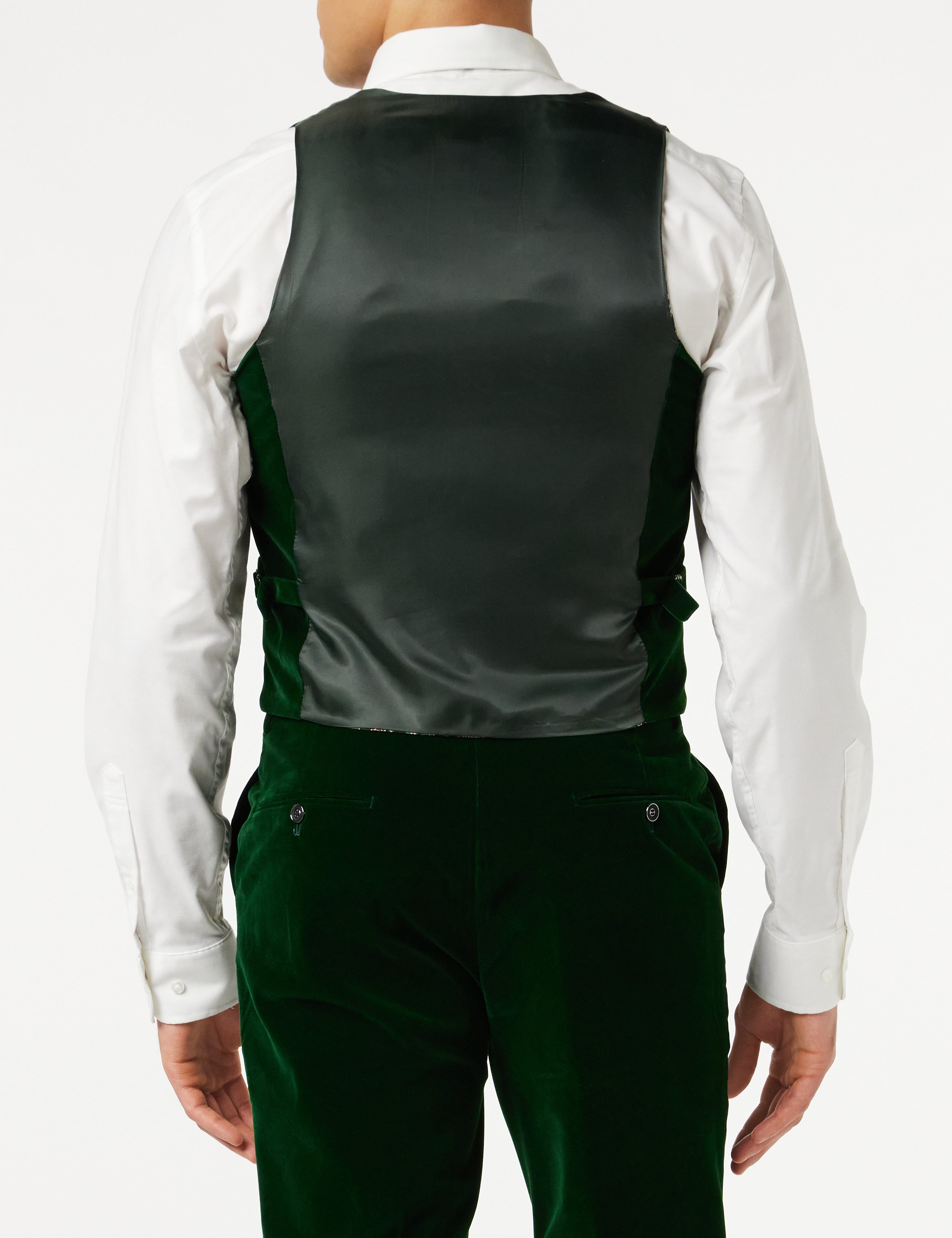 MAK - Green Velvet Low U Cut Waistcoat