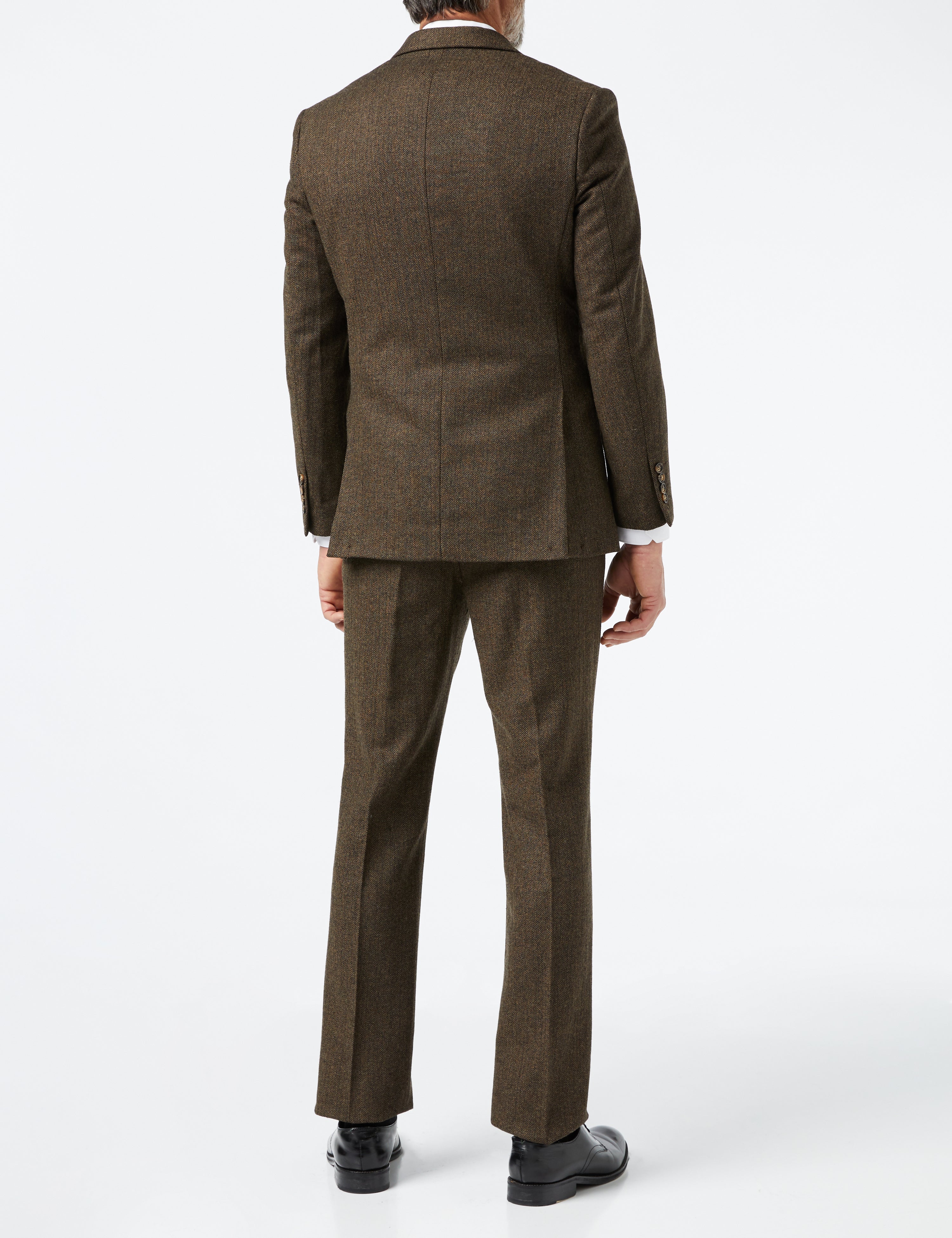 JAX - BROWN HERRINGBONE TWEED JACKET & WAISTCOAT