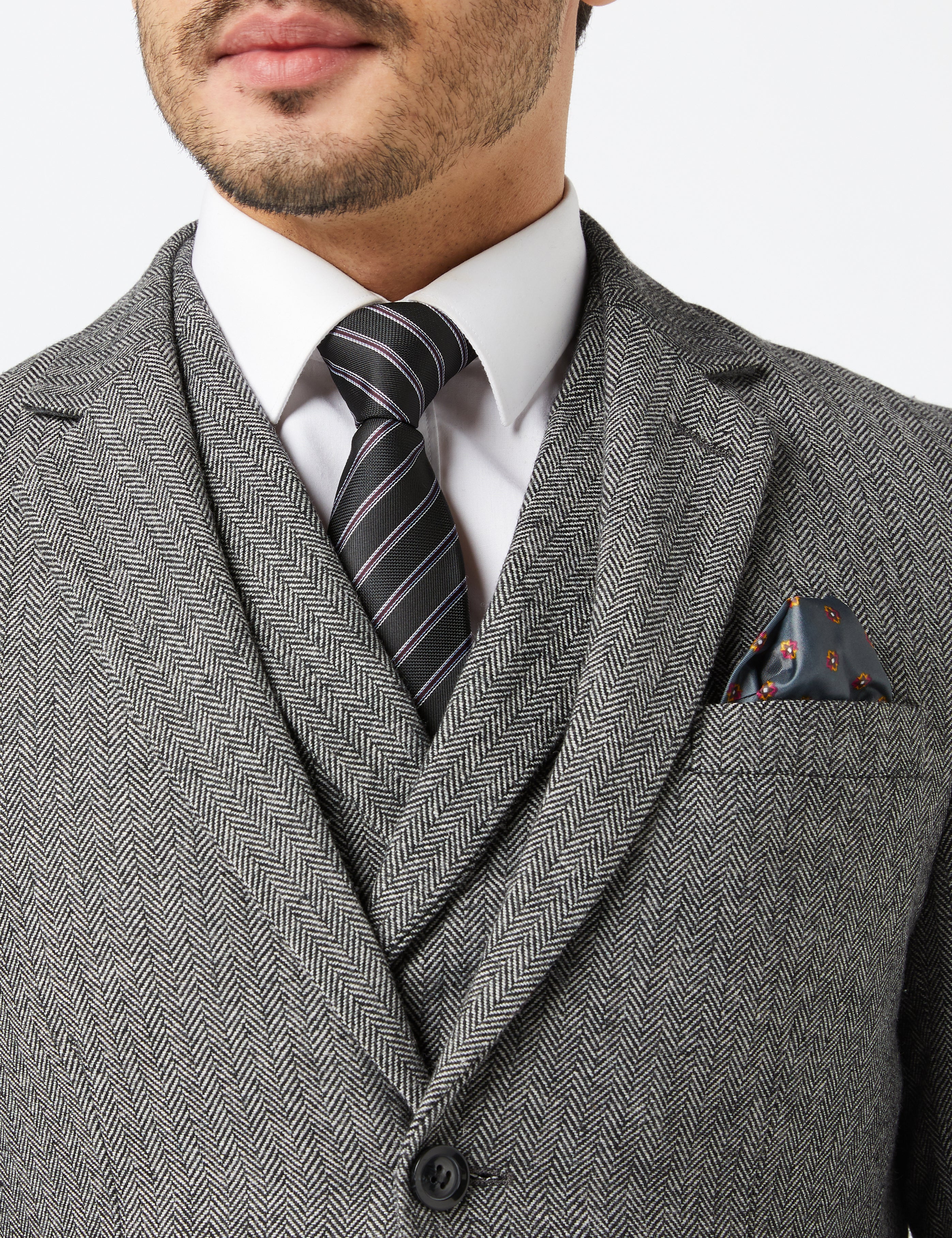 JAX - GREY HERRINGBONE TWEED JACKET