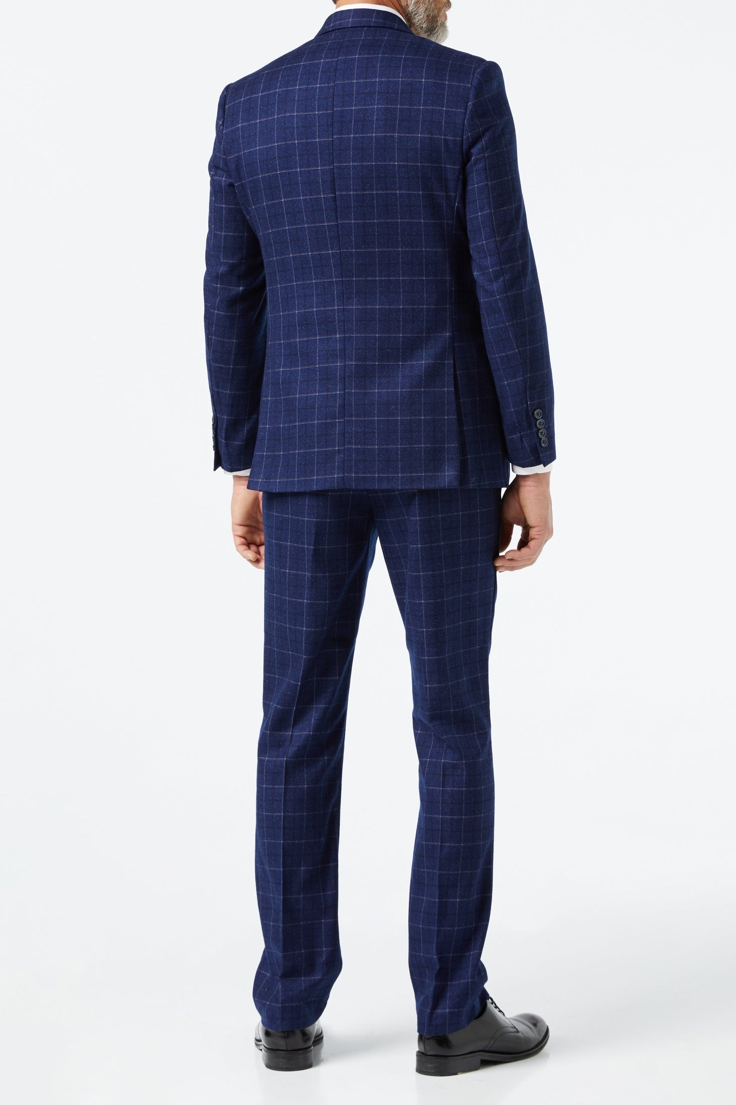 HECTOR - NAVY GRID WINDOWPANE CHECK JACKET & WAISTCOAT