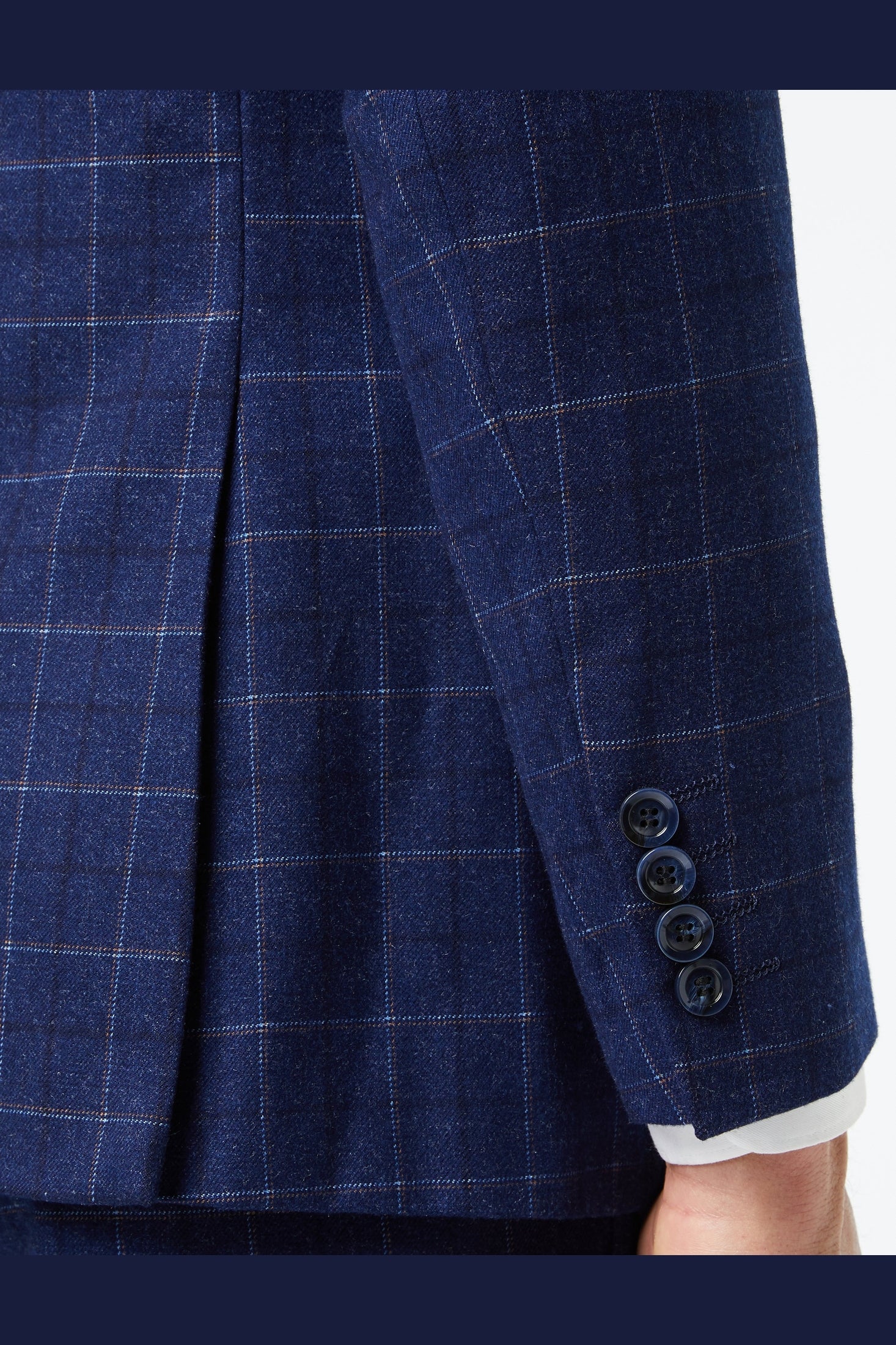 HECTOR - NAVY GRID WINDOWPANE CHECK JACKET & WAISTCOAT