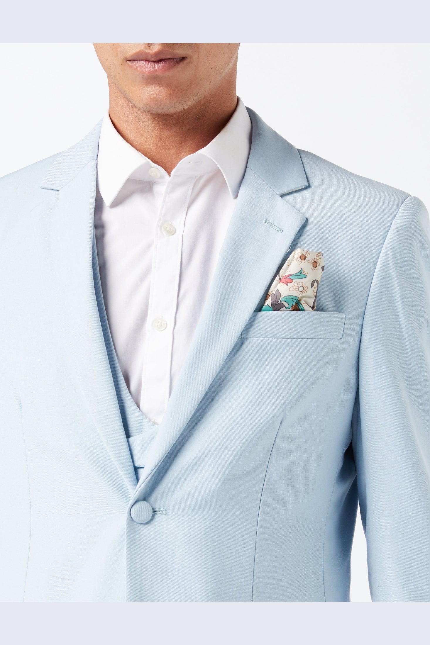 LETE - PALE BLUE SUMMER WEDDING JACKET & WAISTCOAT