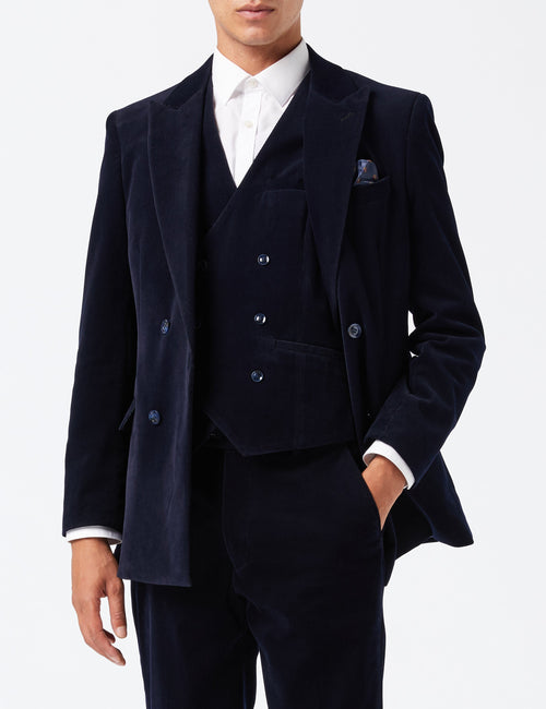 MATTHEW – NAVY CORDUROY JACKET & WAISTCOAT