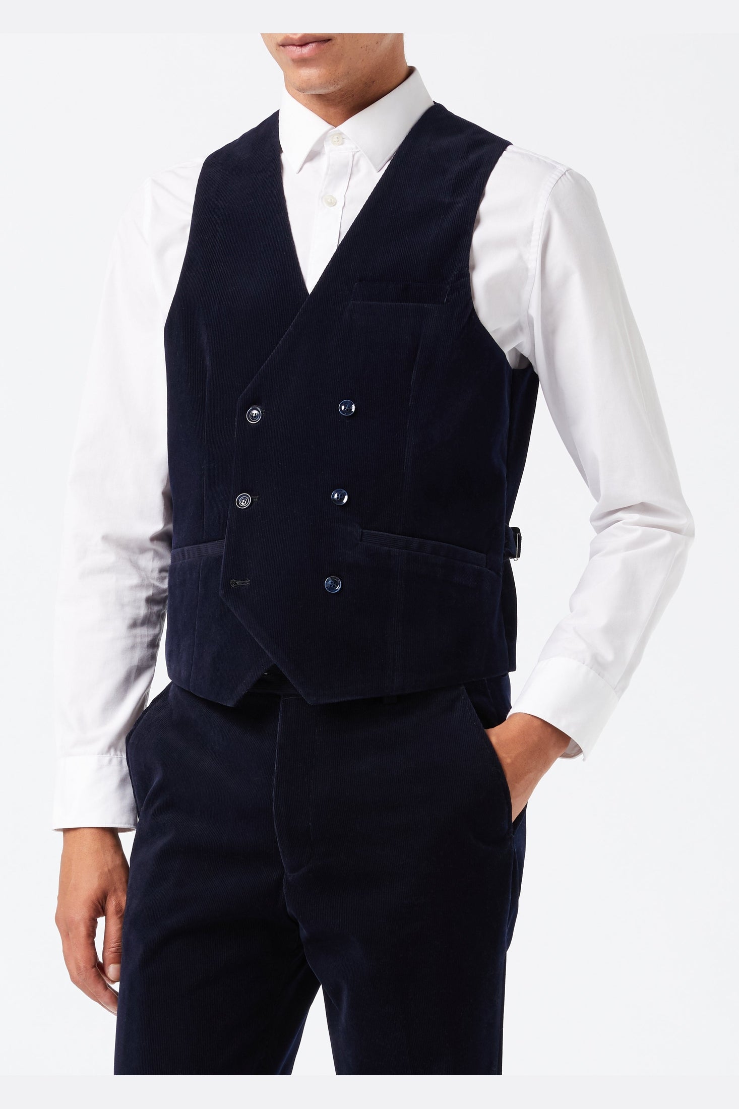 MATTHEW – NAVY CORDUROY JACKET & WAISTCOAT