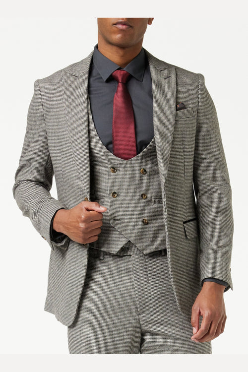 HERVE – GREY HOUNDSTOOTH TWEED BLAZER