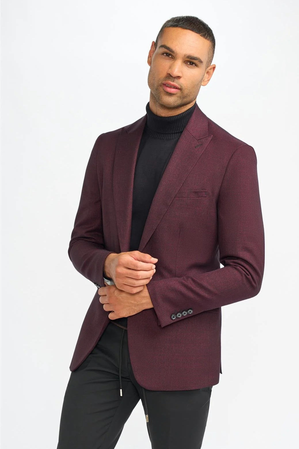 CAVANI – MEN’S CARIDI WINE TAILORED SUIT BLAZER