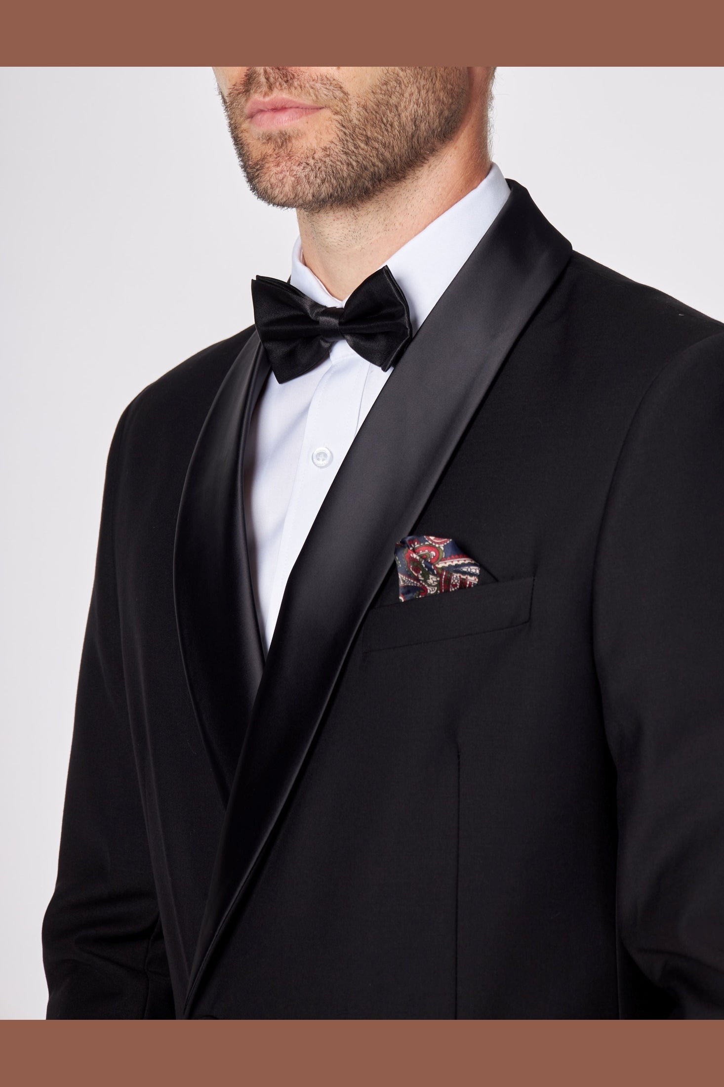 HARIS – BLACK DOUBLE BREASTED TUXEDO JACKET