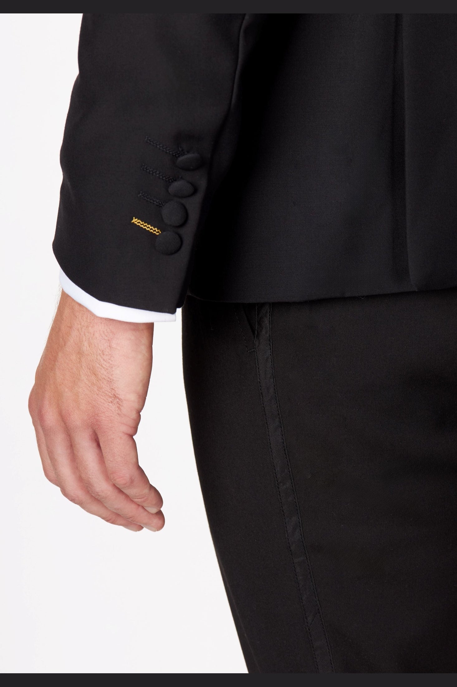 HARIS – BLACK DOUBLE BREASTED TUXEDO JACKET