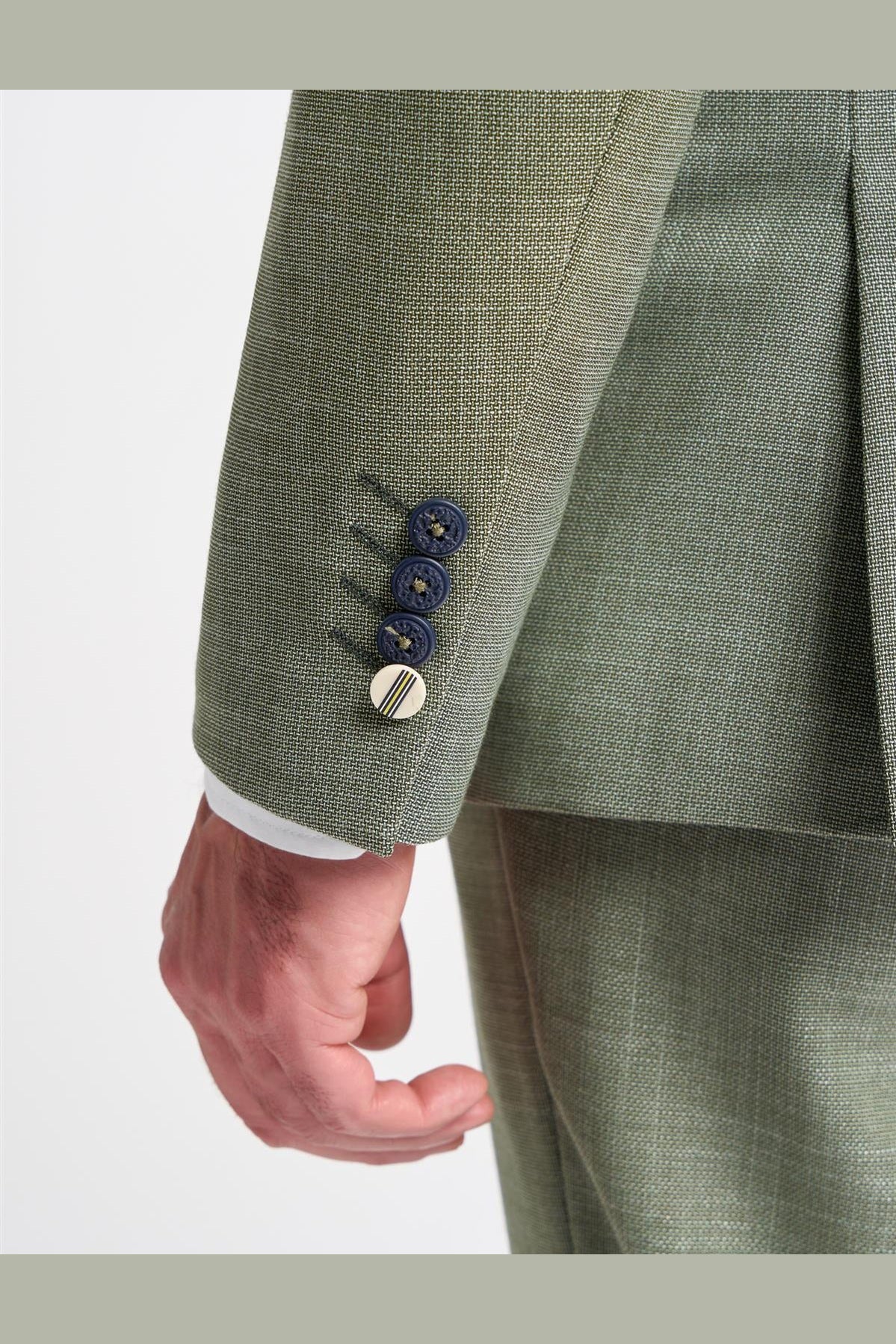 MIAMI – TAILORED FIT LINEN BLEND SAGE GREEN 3 PIECE SUIT