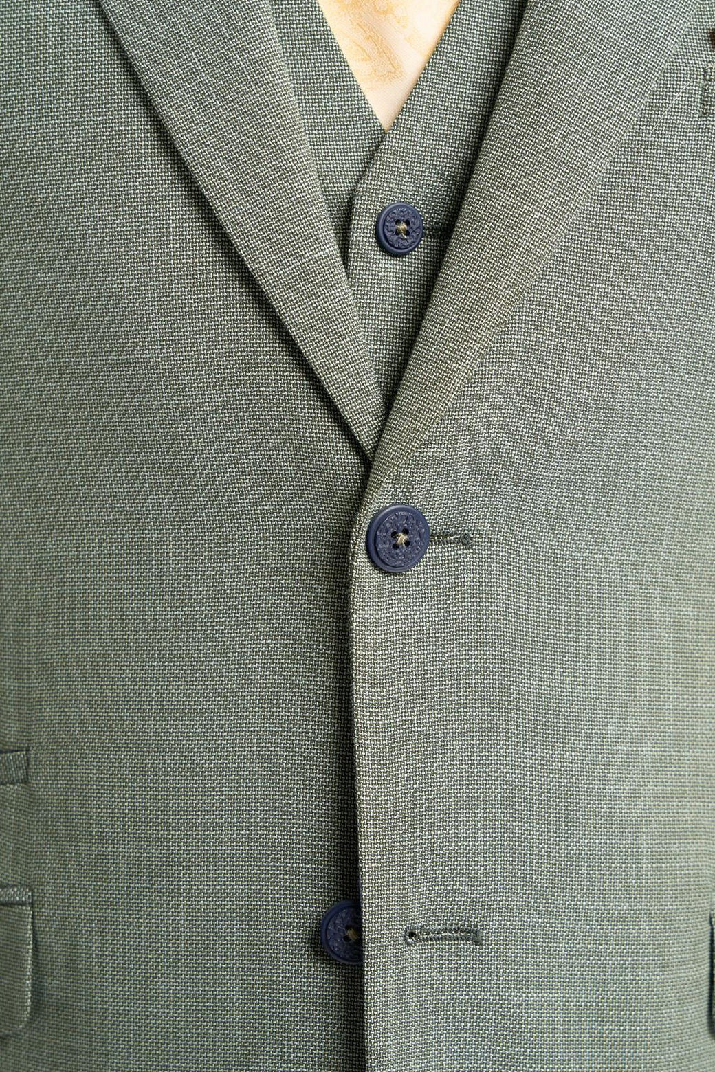 MIAMI – TAILORED FIT LINEN BLEND SAGE GREEN 3 PIECE SUIT