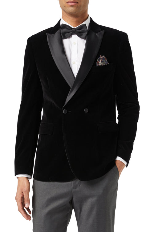 WILLS - Black Soft Velvet Dinner Jacket