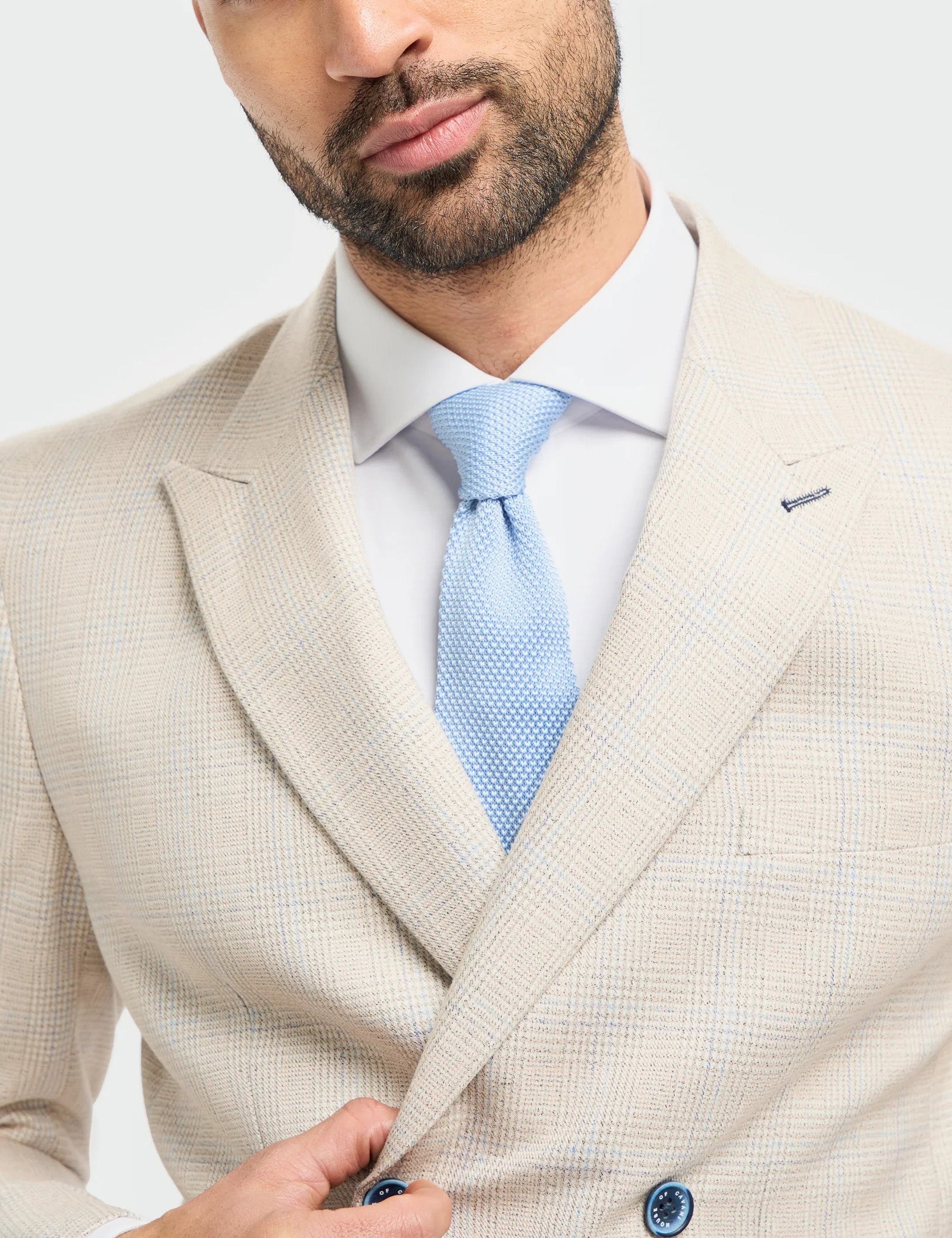 CARIDI – BEIGE DOUBLE BREASTED BLAZER BY CAVANI