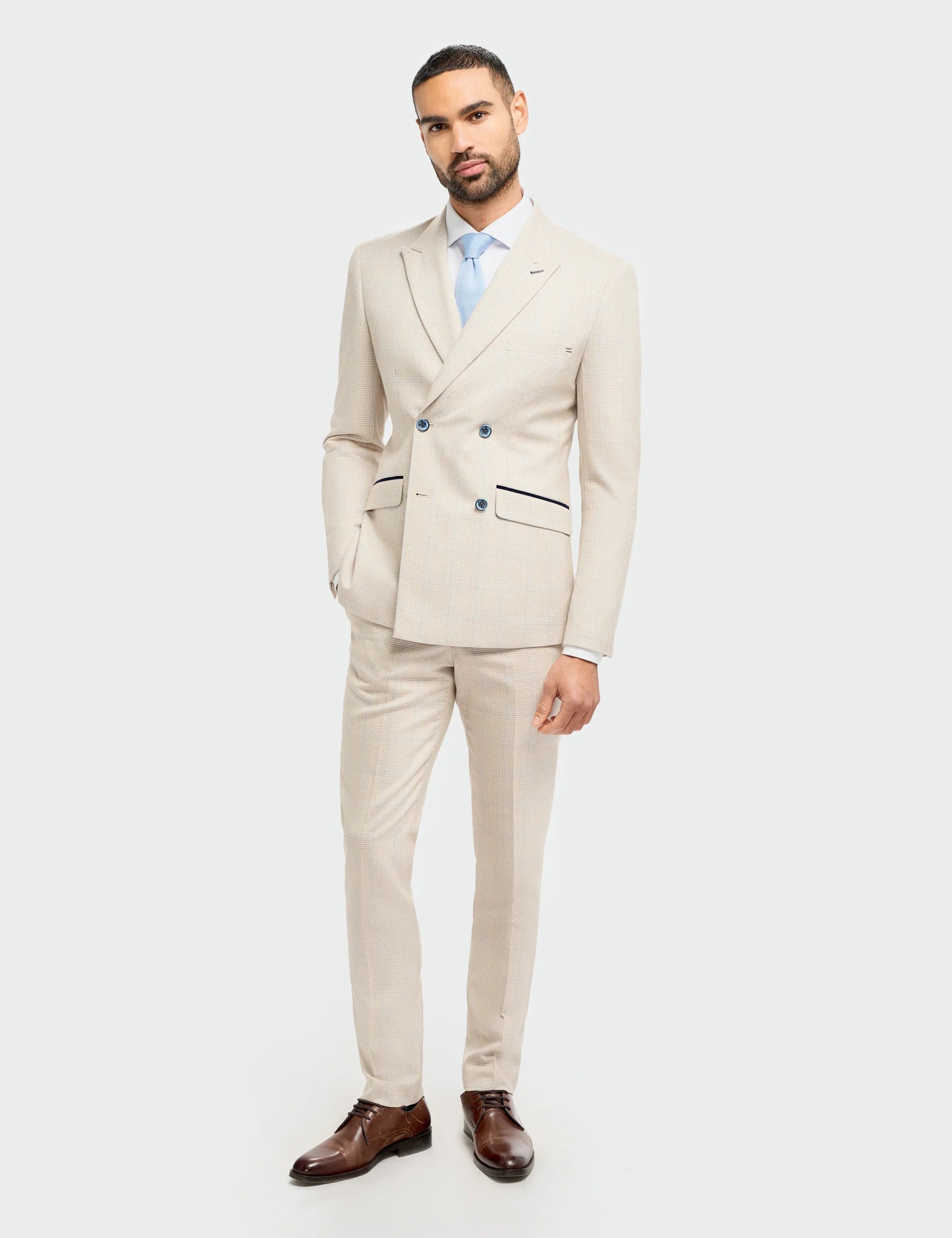 CARIDI – BEIGE DOUBLE BREASTED BLAZER BY CAVANI