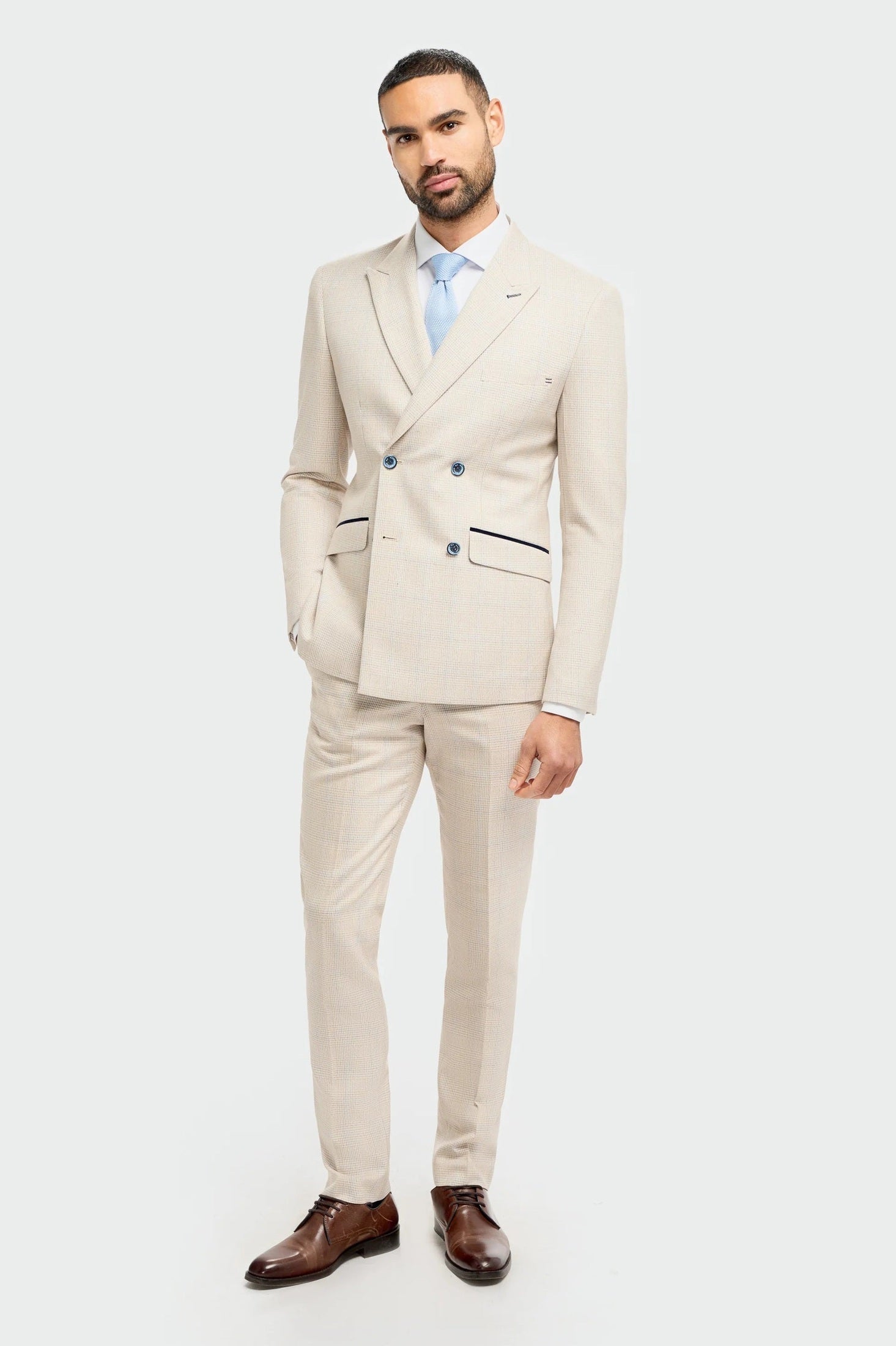 CARIDI – BEIGE DOUBLE BREASTED BLAZER BY CAVANI