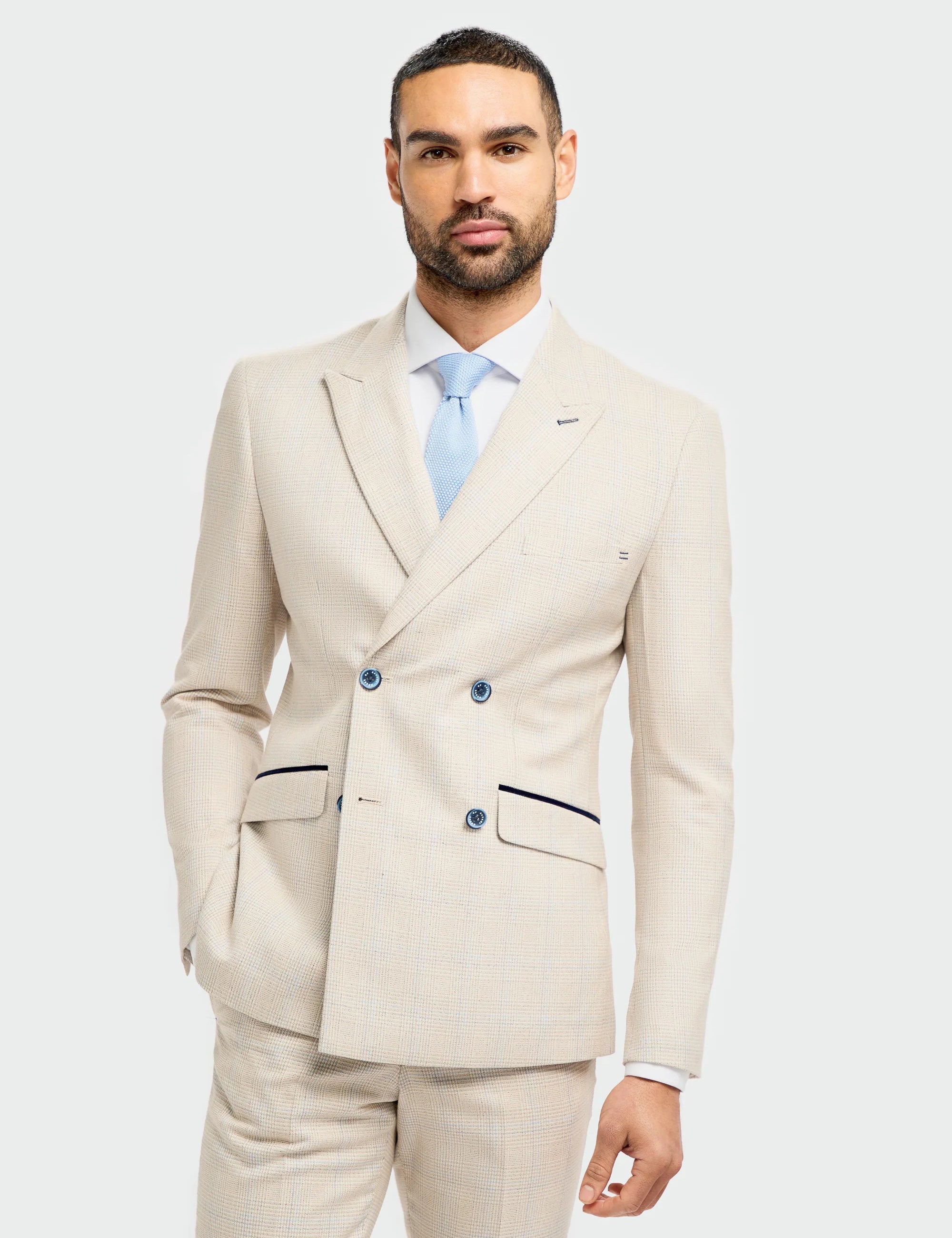 CARIDI – BEIGE DOUBLE BREASTED BLAZER BY CAVANI