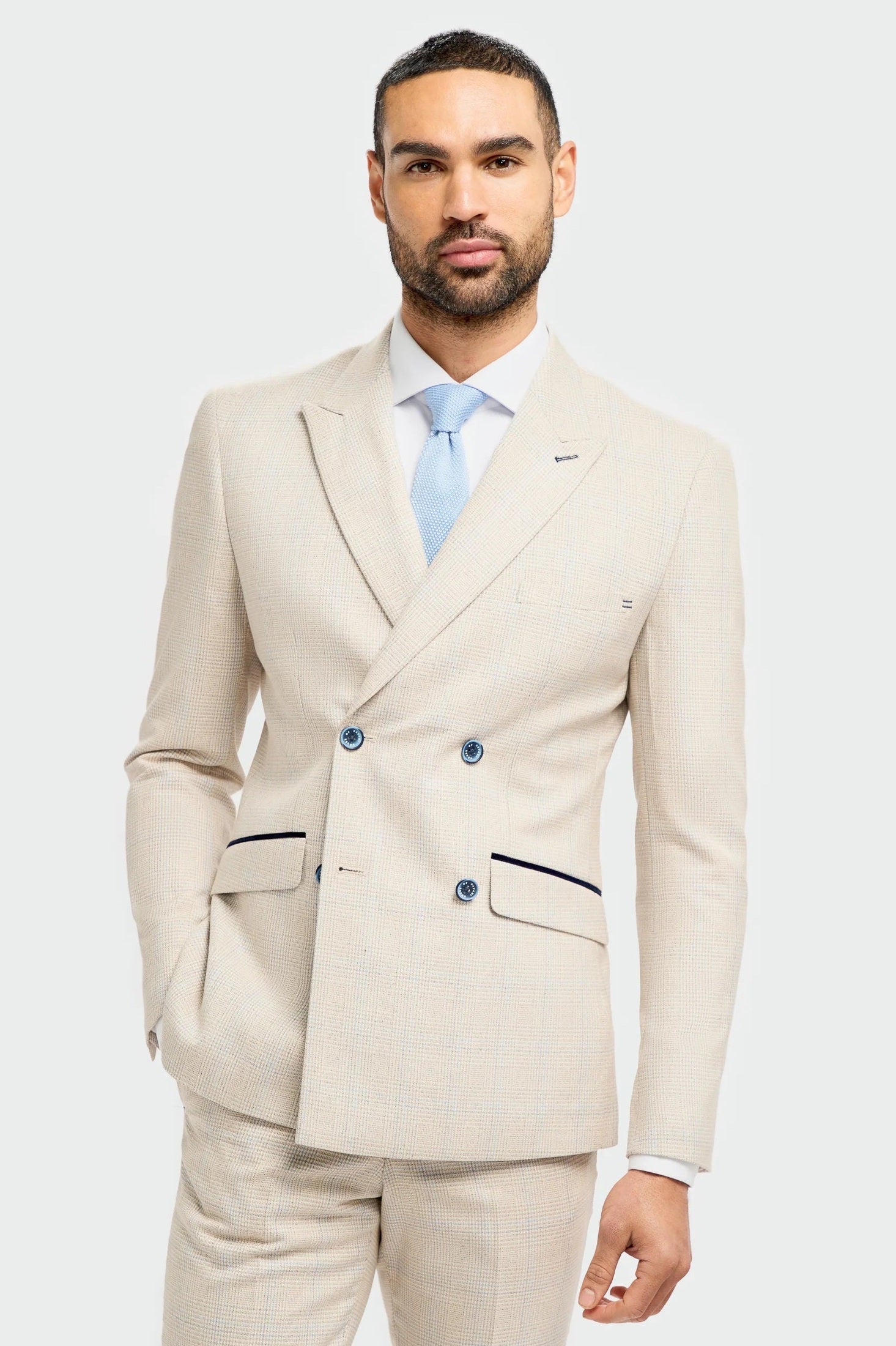 CARIDI – BEIGE DOUBLE BREASTED BLAZER BY CAVANI
