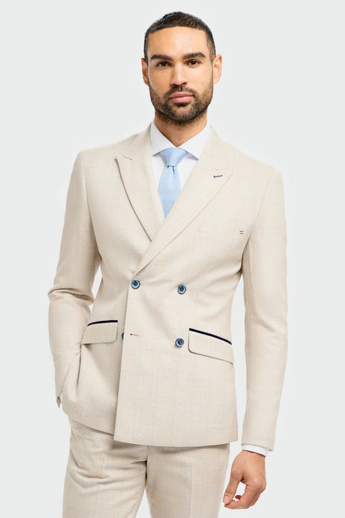 CARIDI – BEIGE DOUBLE BREASTED BLAZER BY CAVANI