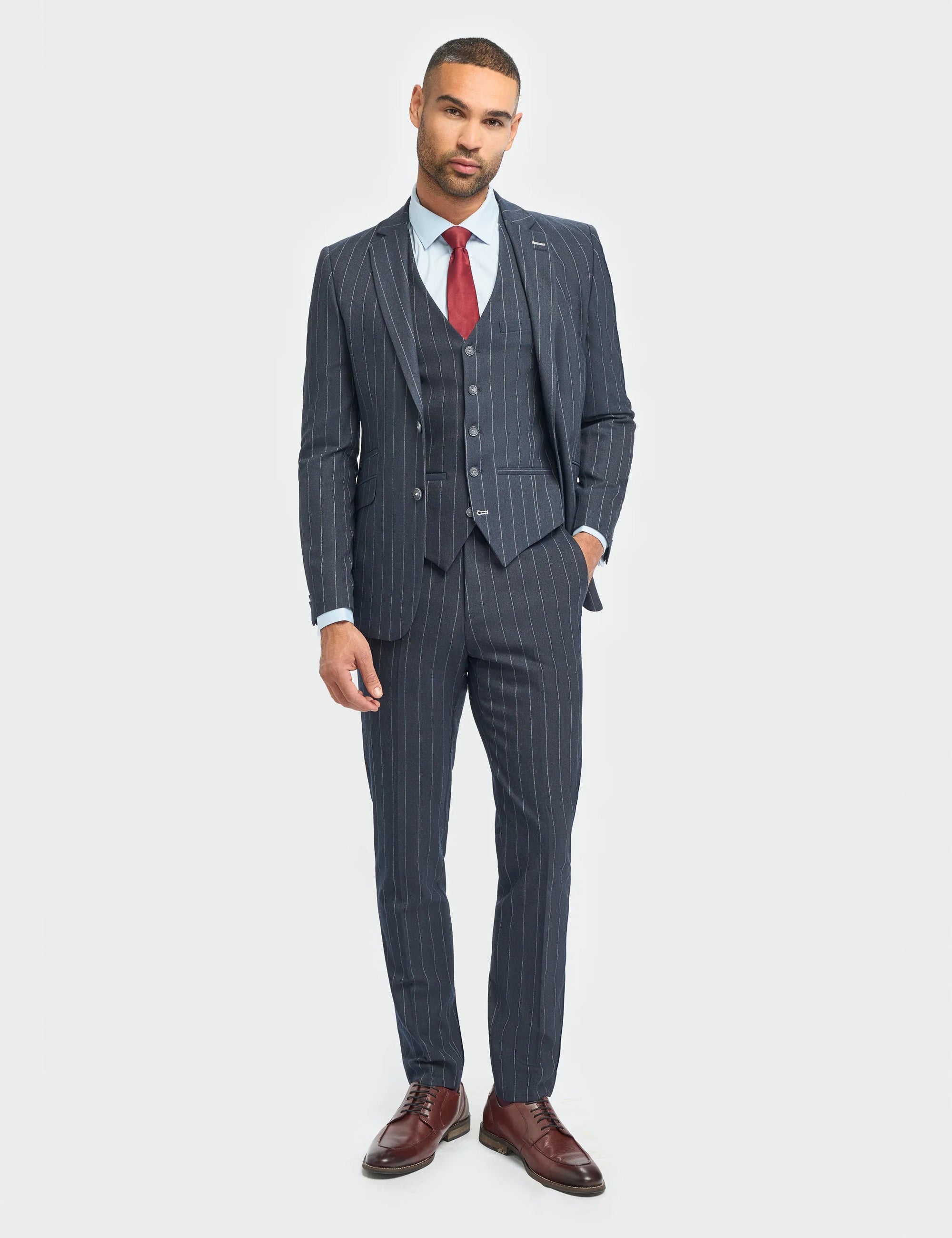 INVINCIBLE – CAVANI NAVY PINSTRIPE JACKET