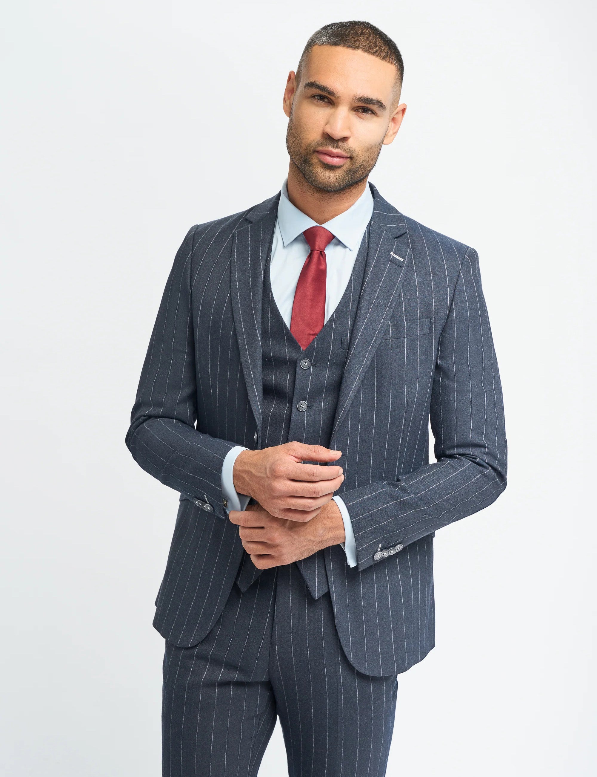 INVINCIBLE – CAVANI NAVY PINSTRIPE JACKET