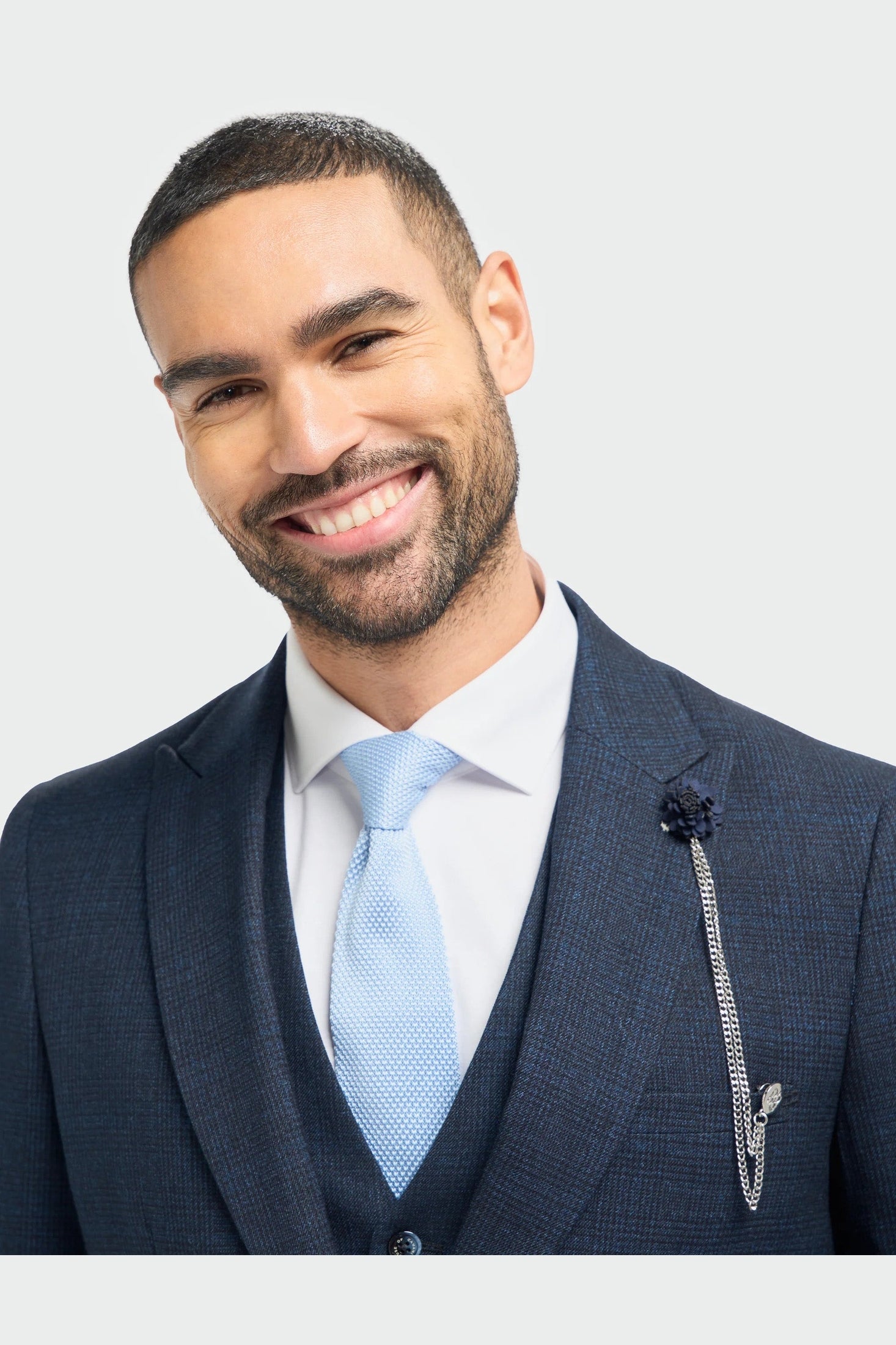 MENS CARIDI NAVY THREE PIECE SUIT