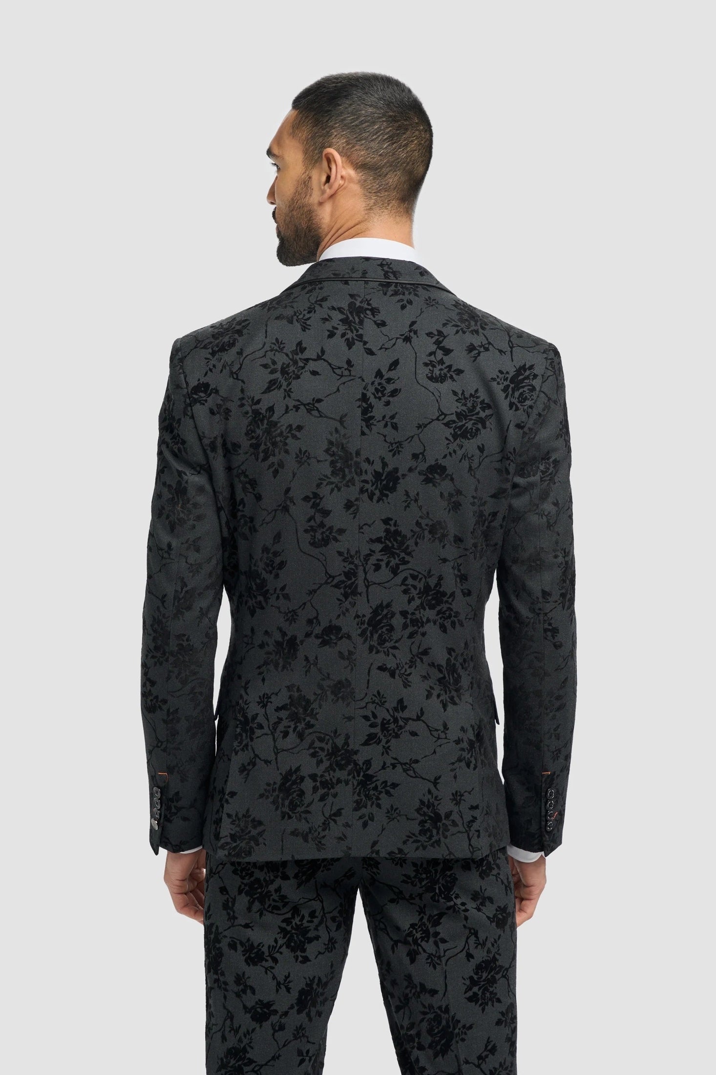 Cavani Georgi Men’s Black Floral Blazer