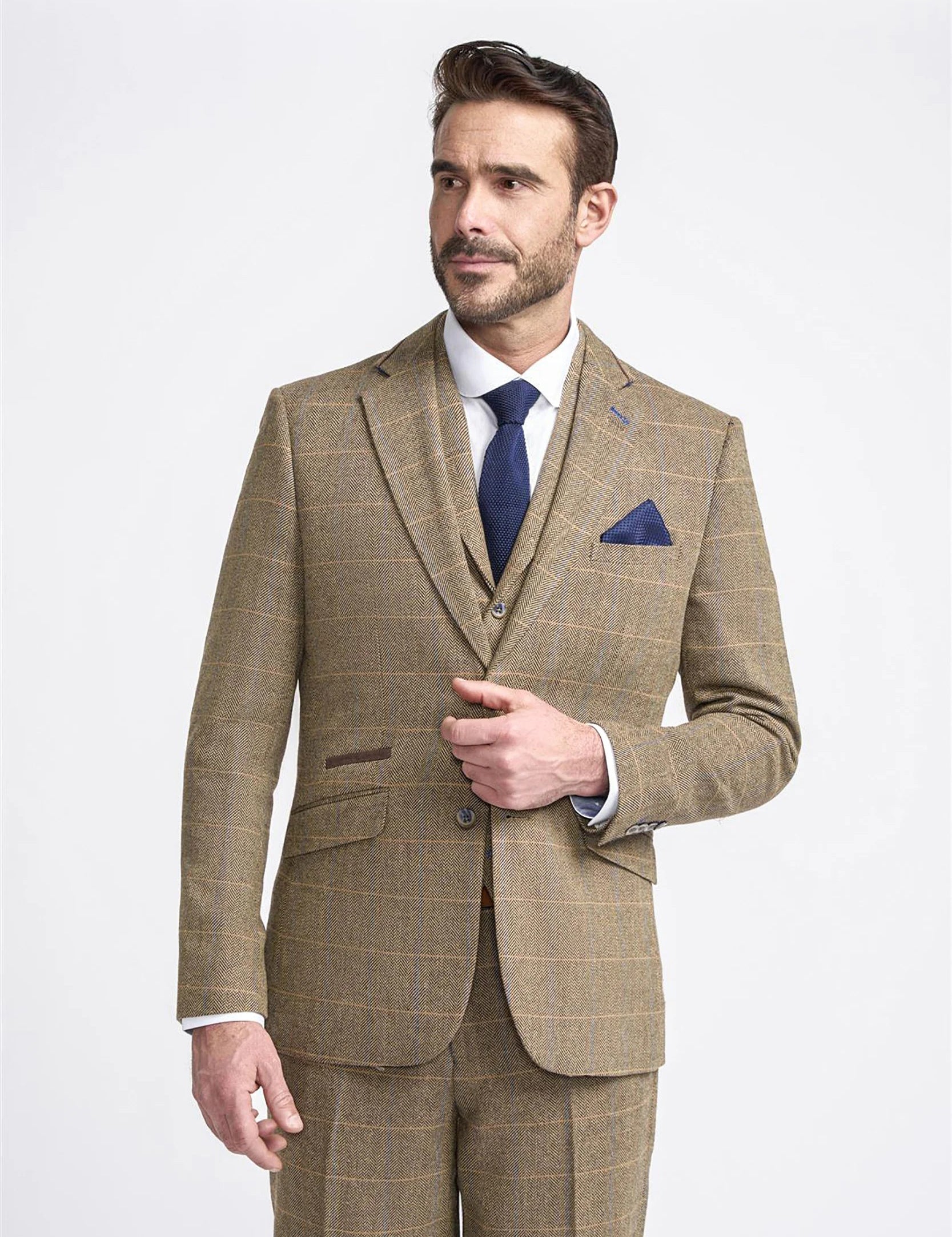 ALBERT BROWN CHECK TWEED BLAZER