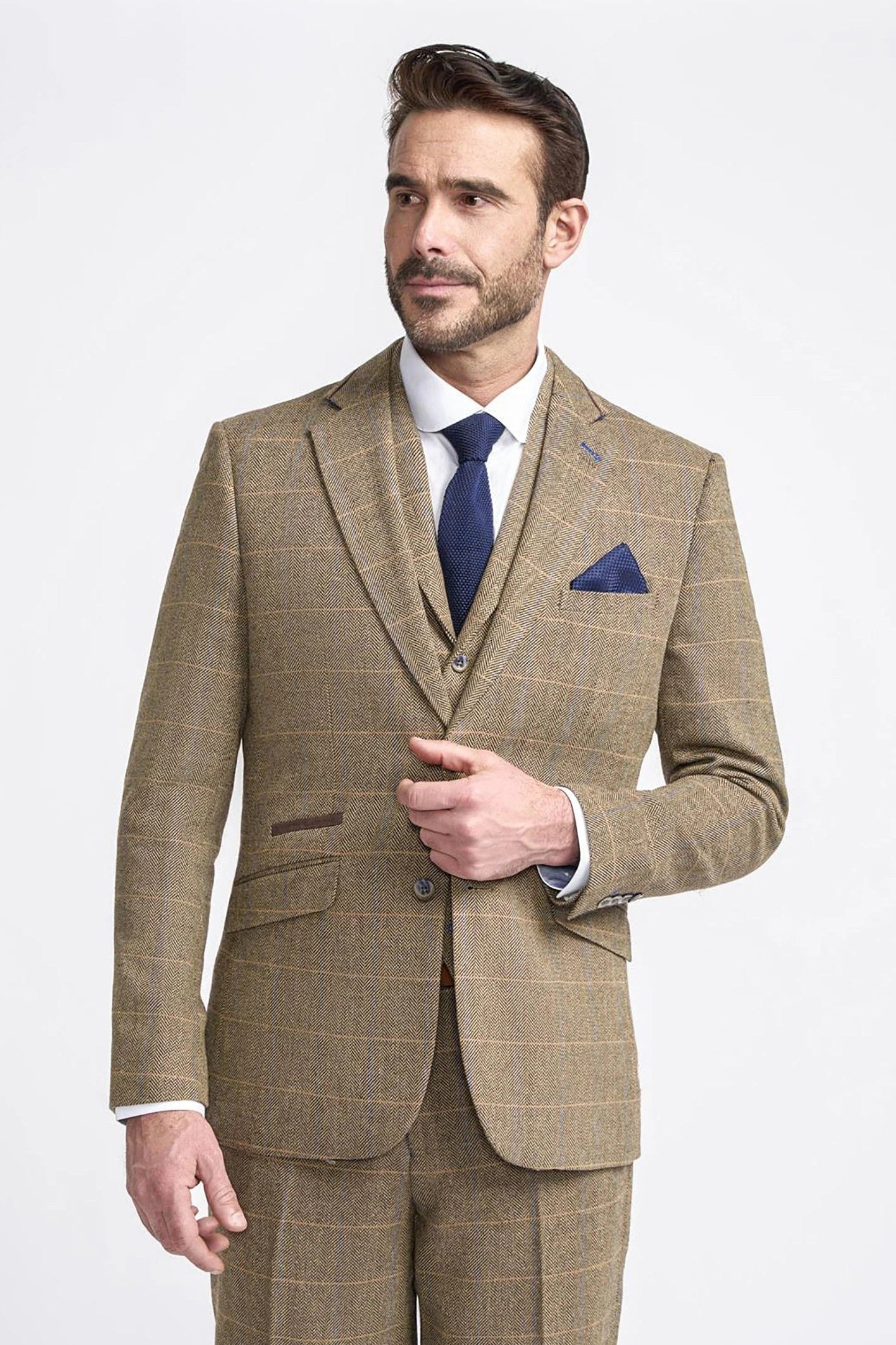 ALBERT BROWN CHECK TWEED BLAZER