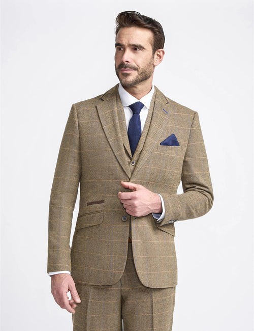 ALBERT BROWN CHECK TWEED BLAZER
