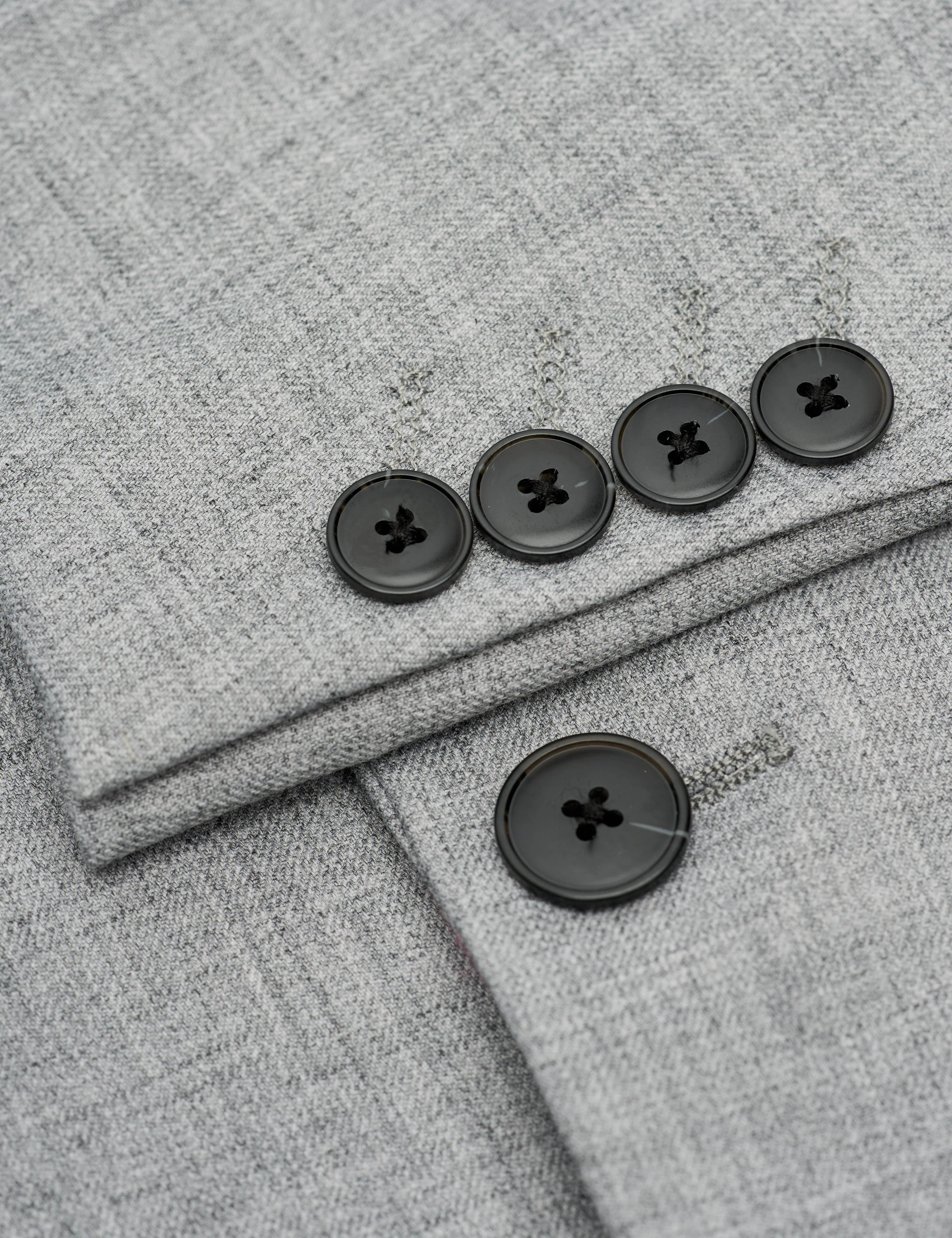 Cavani – Malibu Men's Grey Sharkskin Tailored 3-Piece Suit