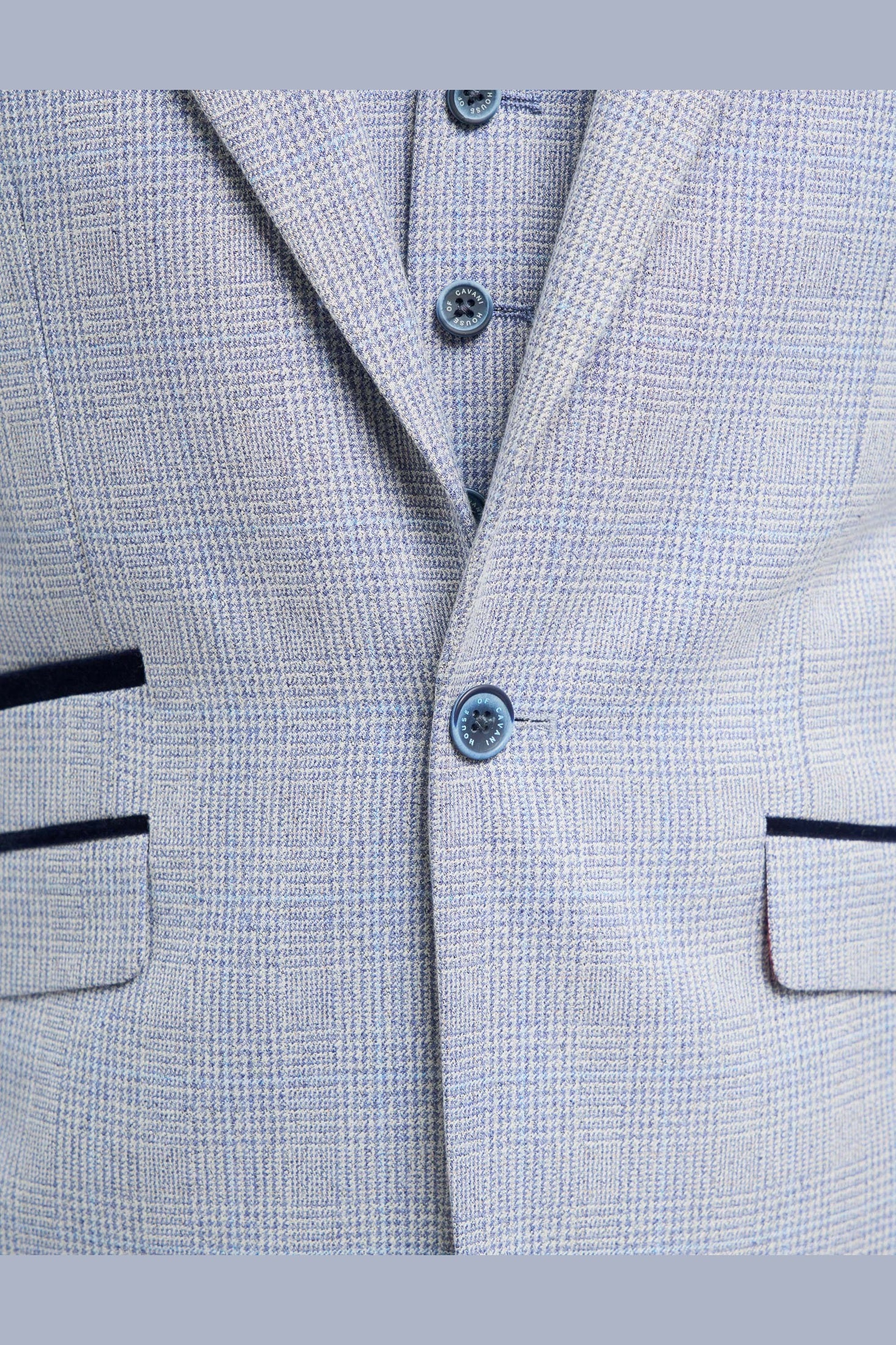 MENS CARIDI SKY BLUE TAILORED FIT THREE PIECE SUIT