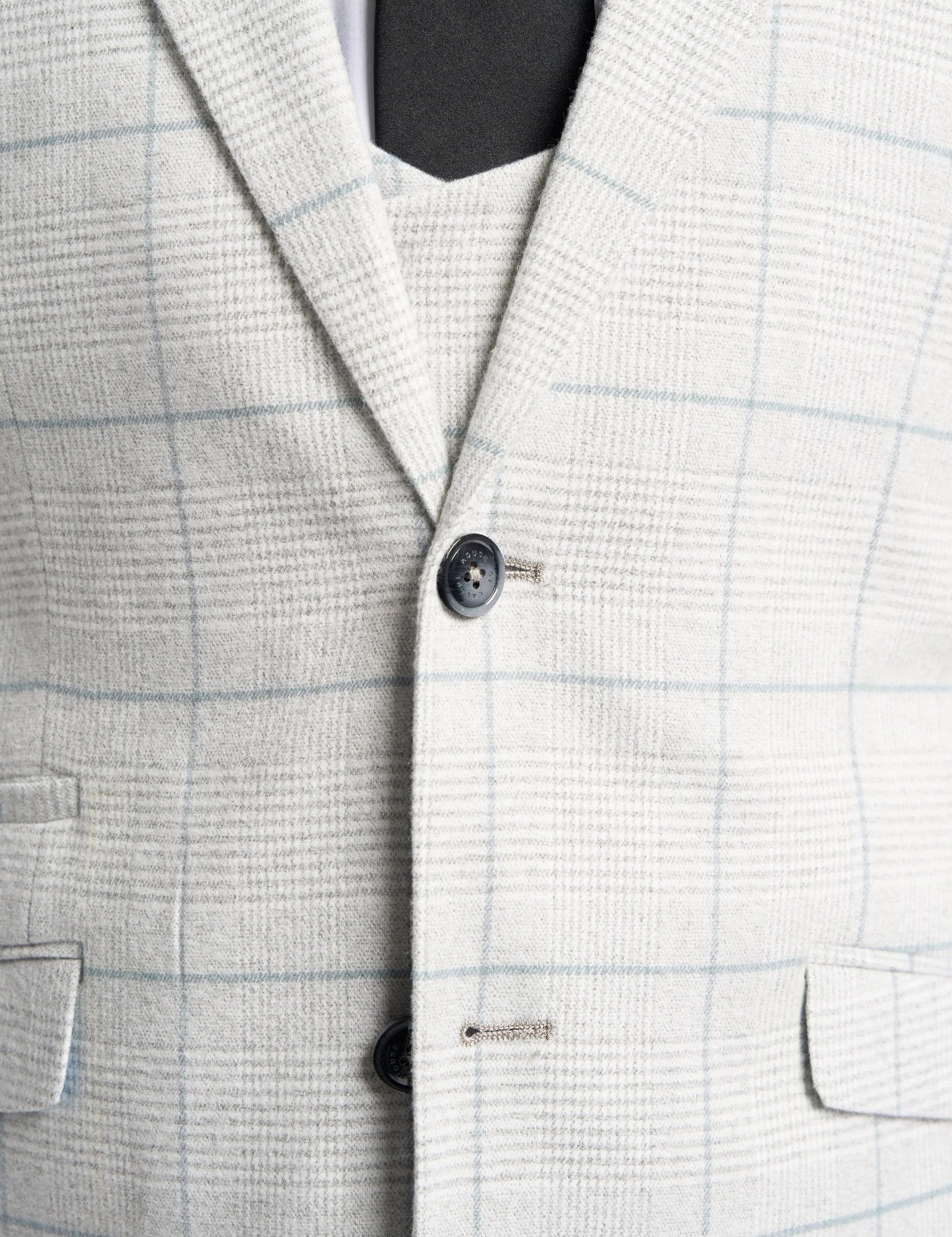 RADHIKA MENS SLIM FIT WHITE THREE PIECE SUIT