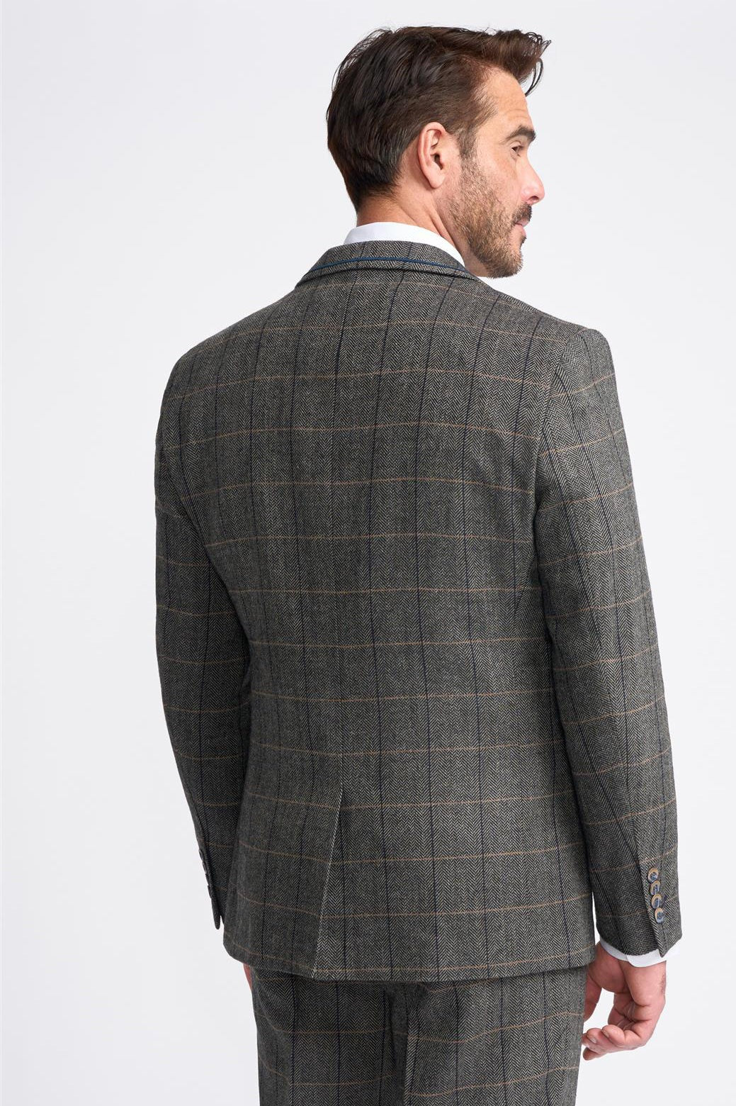 ALBERT GREY CHECK TWEED BLAZER