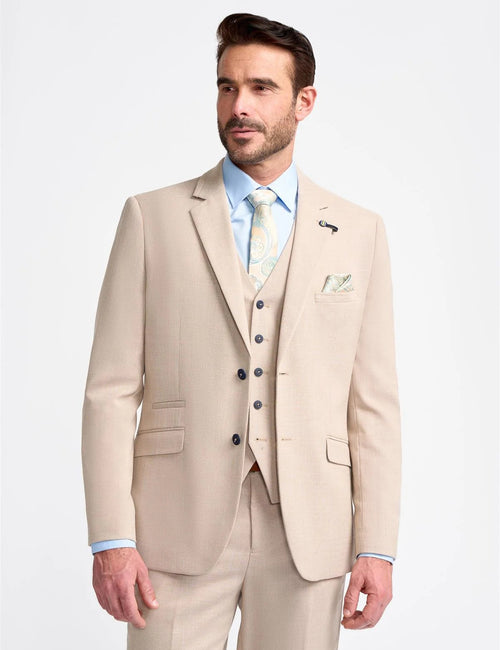 MIAMI – STONE TAILORED FIT LINEN BLEND BLAZER