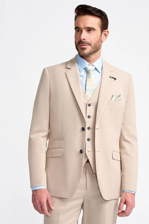 MIAMI – STONE TAILORED FIT LINEN BLEND BLAZER