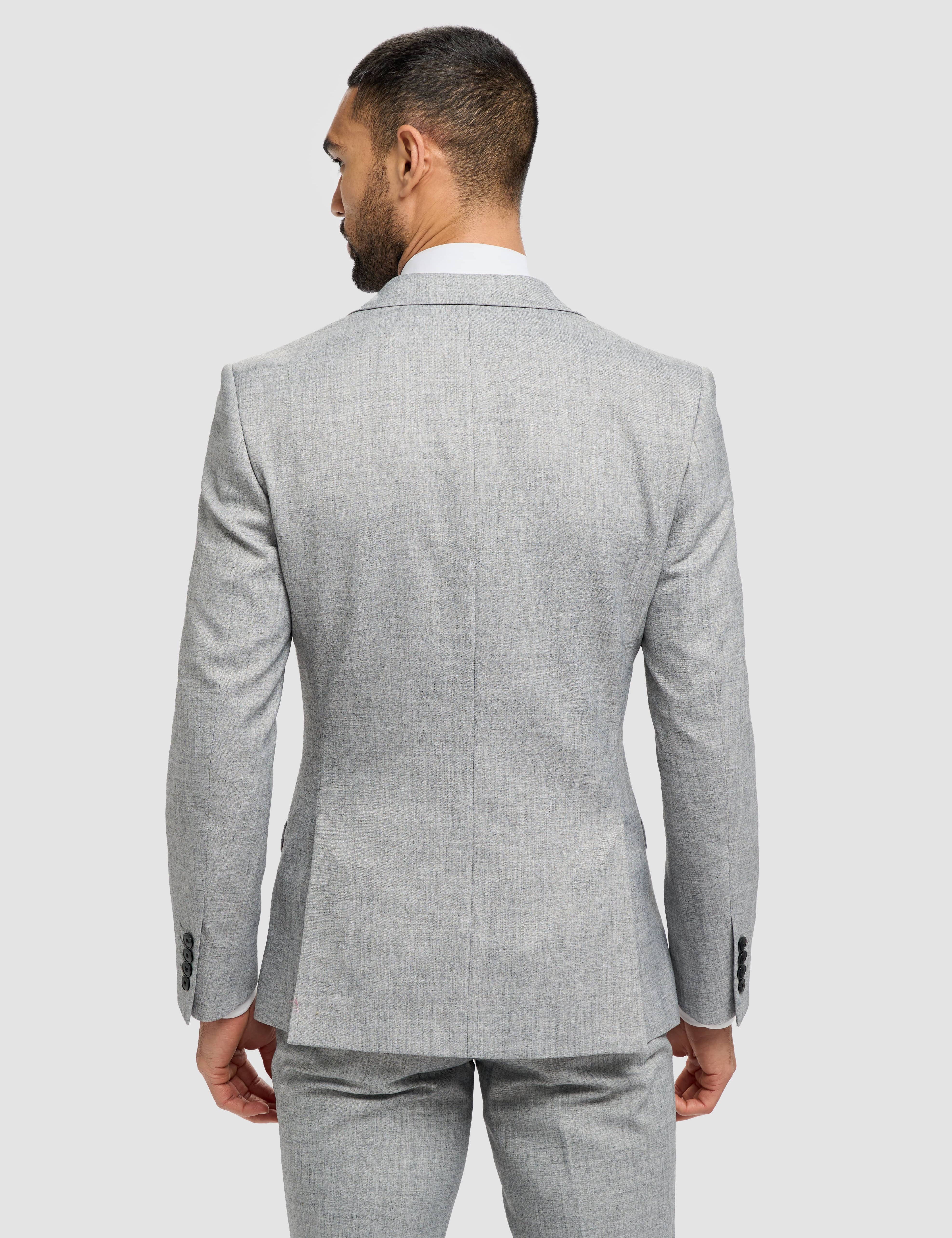 Cavani – Malibu Men's Grey Sharkskin Tailored 3-Piece Suit