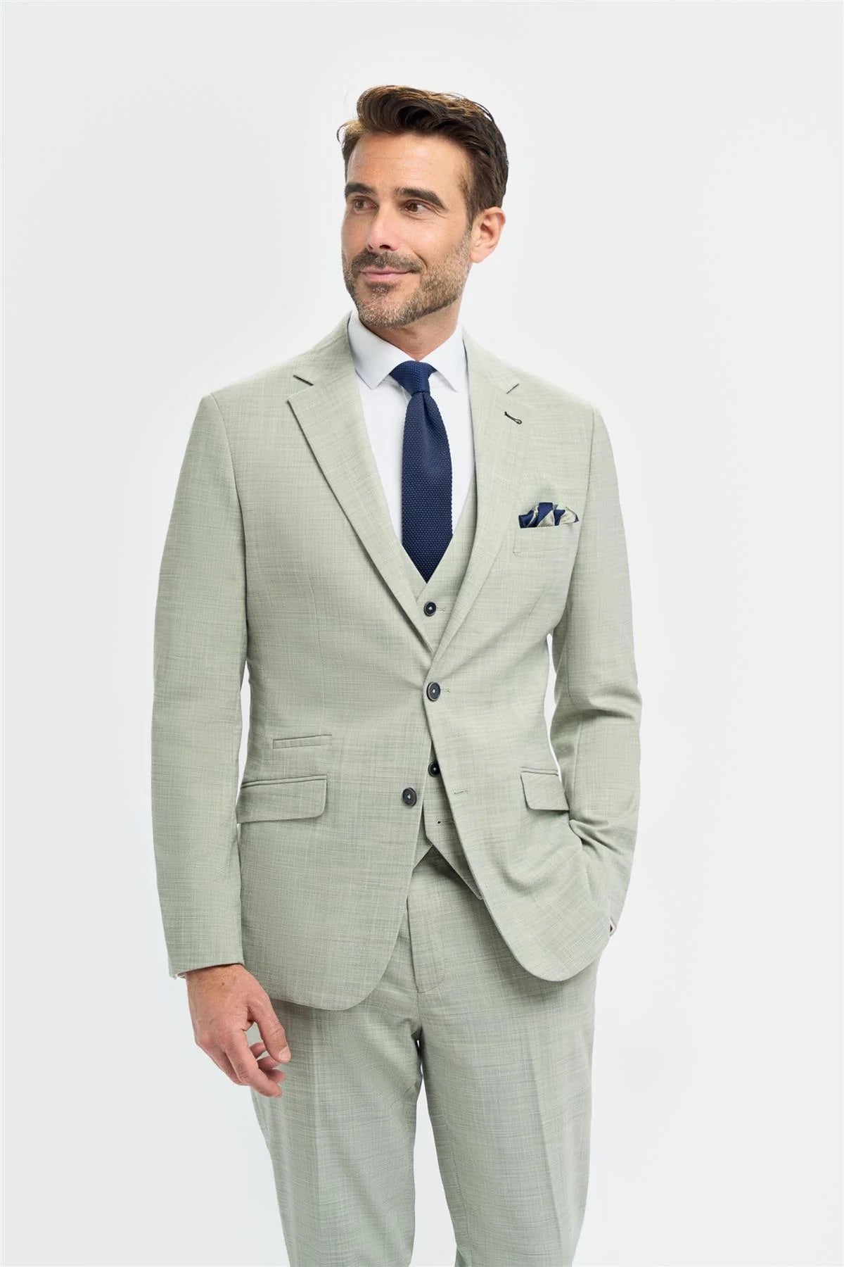 Cavani Camden Sage Green Men’s 3-Piece Suit – Tailored