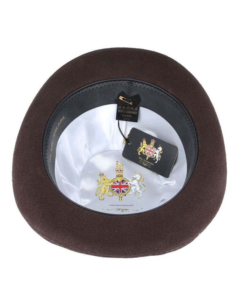 BROWN PURE WOOL BOWLERS HAT