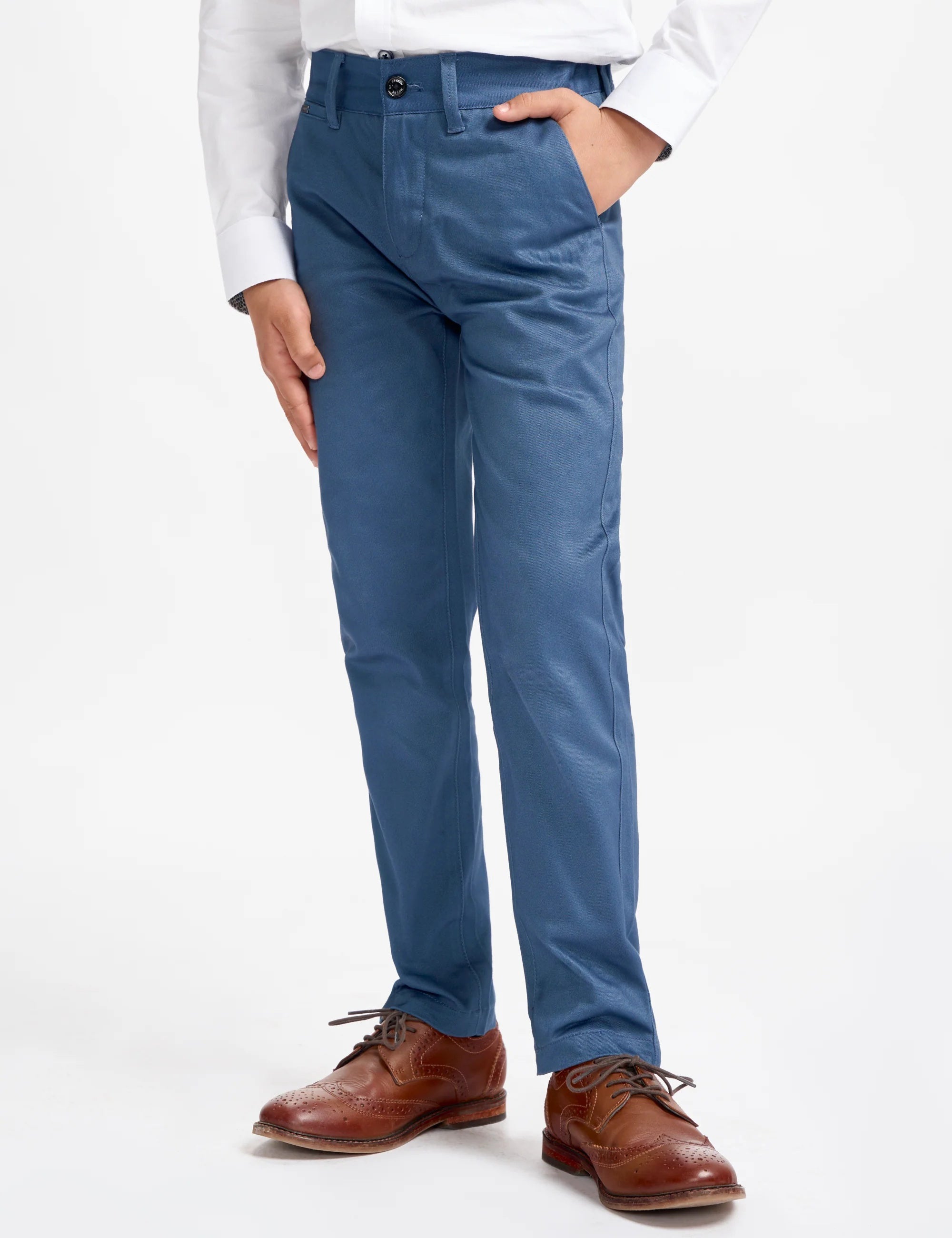 Cavani – Boys Cotton Chinos Trousers in Cobalt Blue