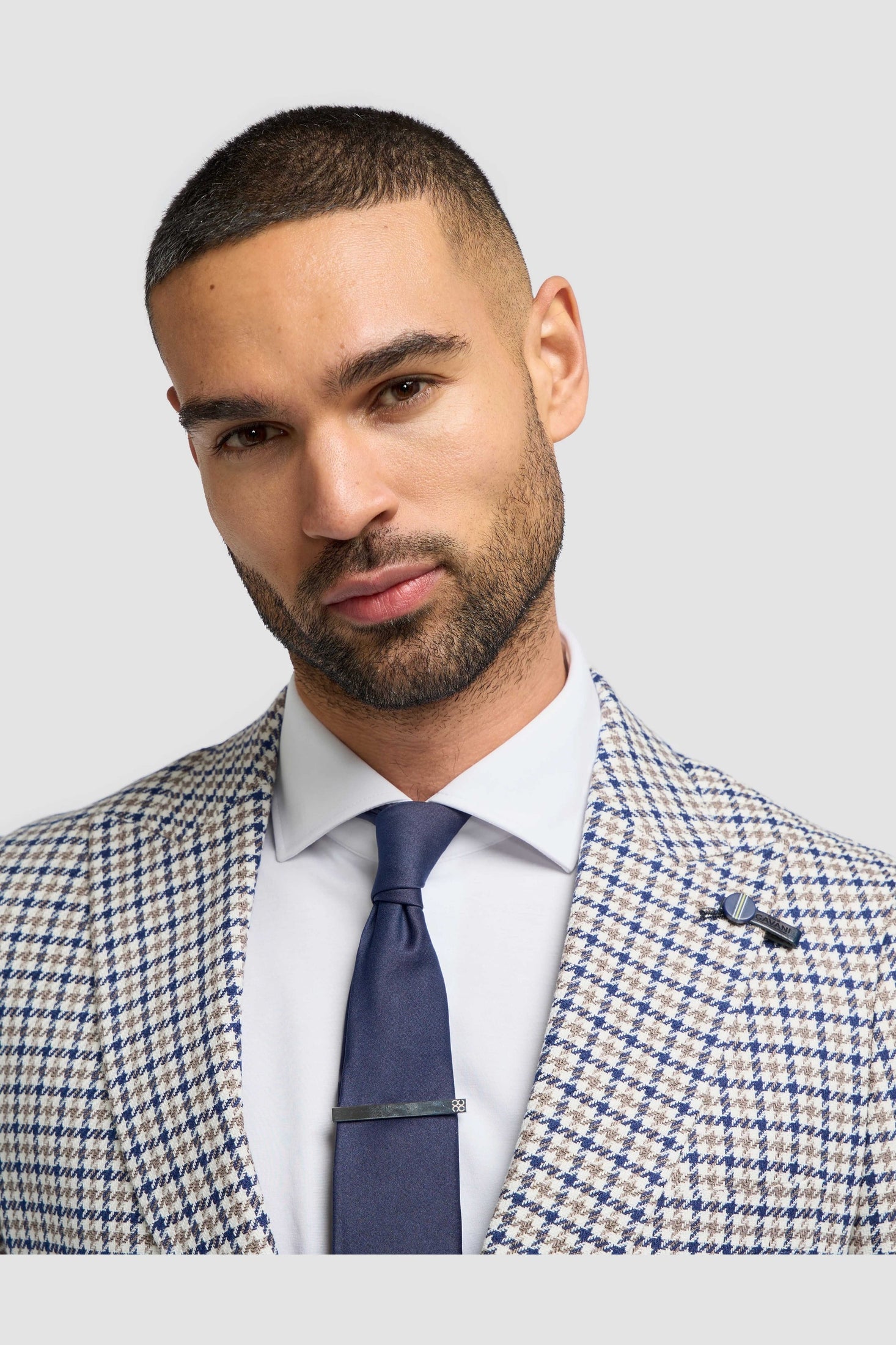 Cavani – Bartela Cotton Linen Houndstooth Jacket Beige