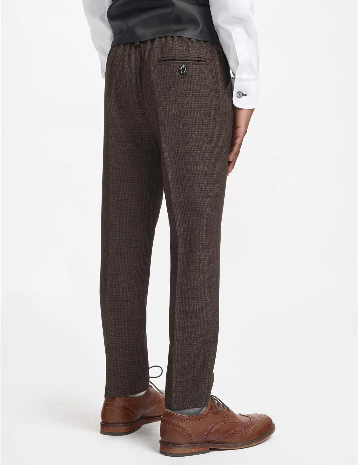 CARIDI – BROWN TWEED CHECK BOYS 3 PIECE SUIT