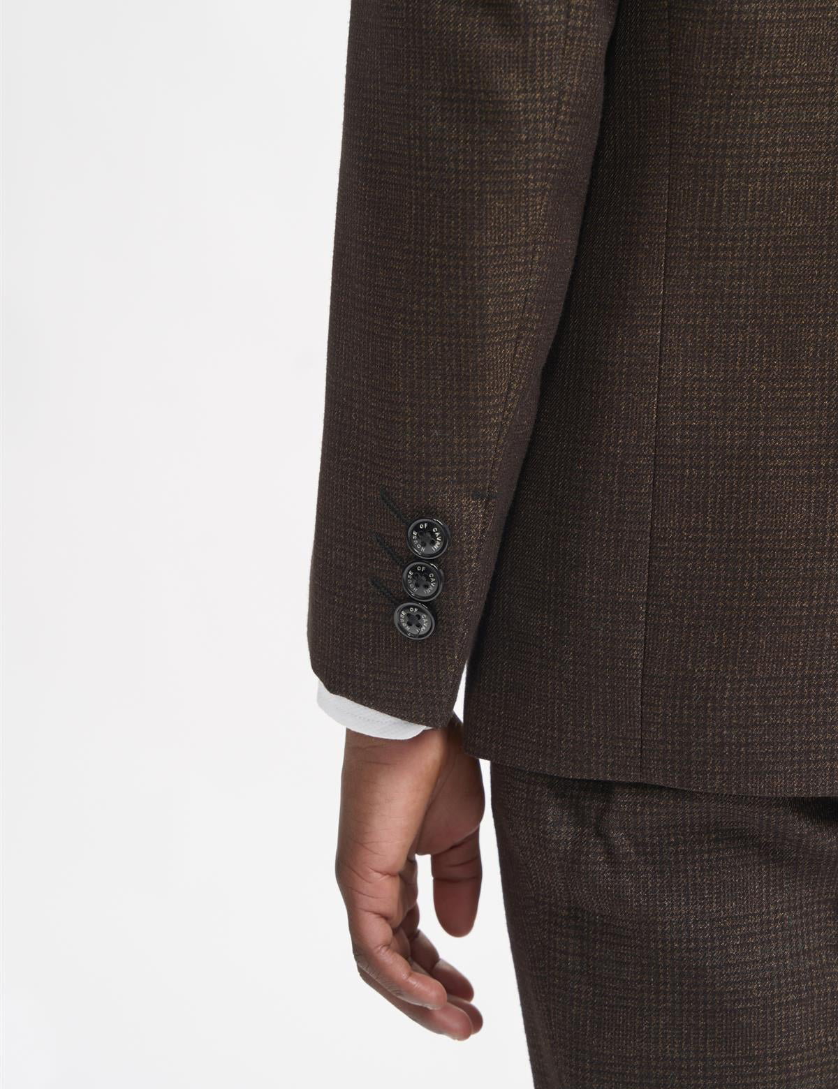 CARIDI – BROWN TWEED CHECK BOYS 3 PIECE SUIT
