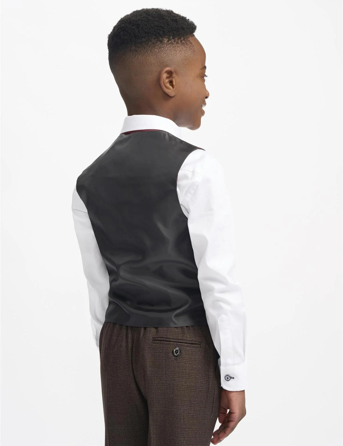 CARIDI – BROWN TWEED CHECK BOYS 3 PIECE SUIT