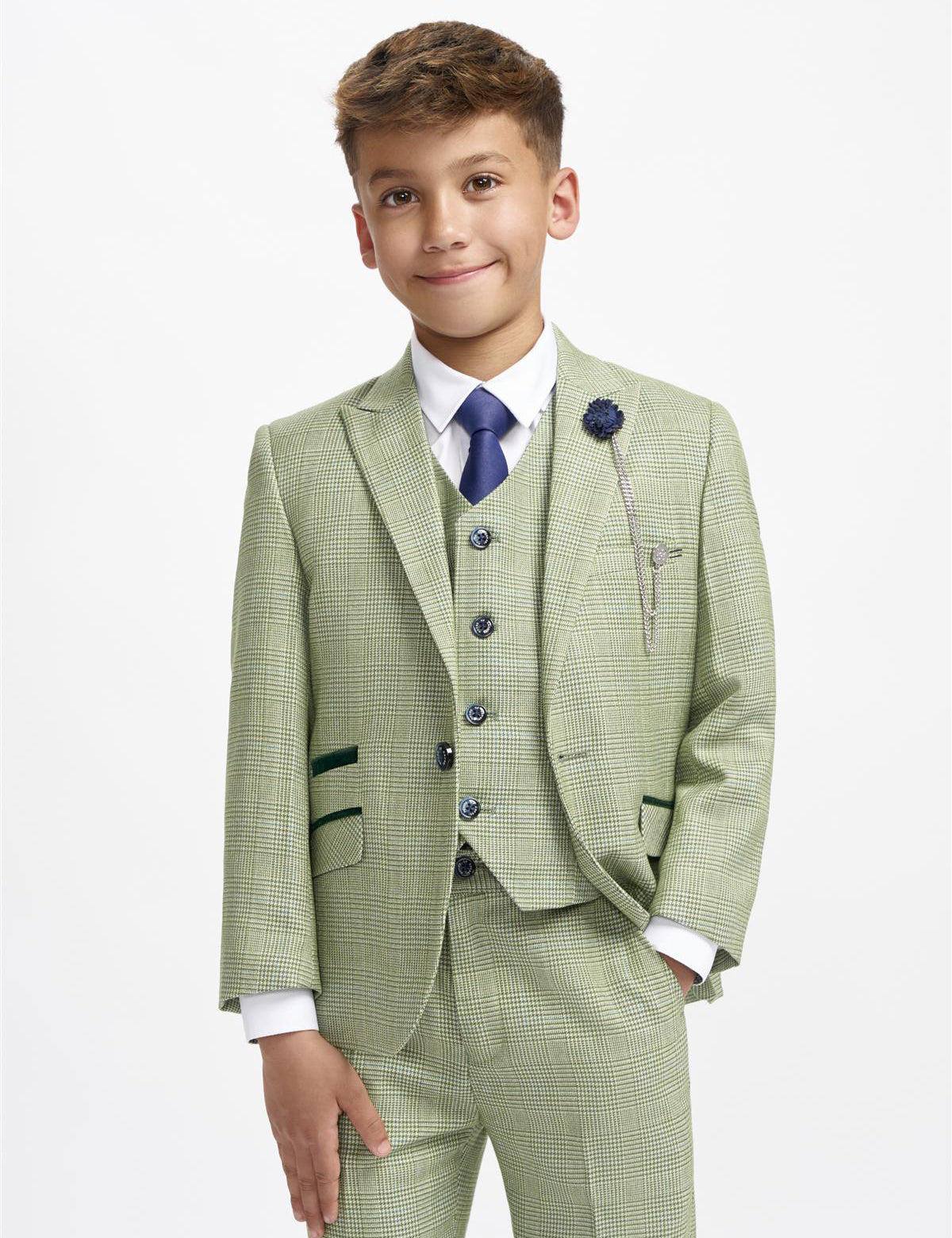 CARIDI SAGE THREE PIECE BOYS SUIT