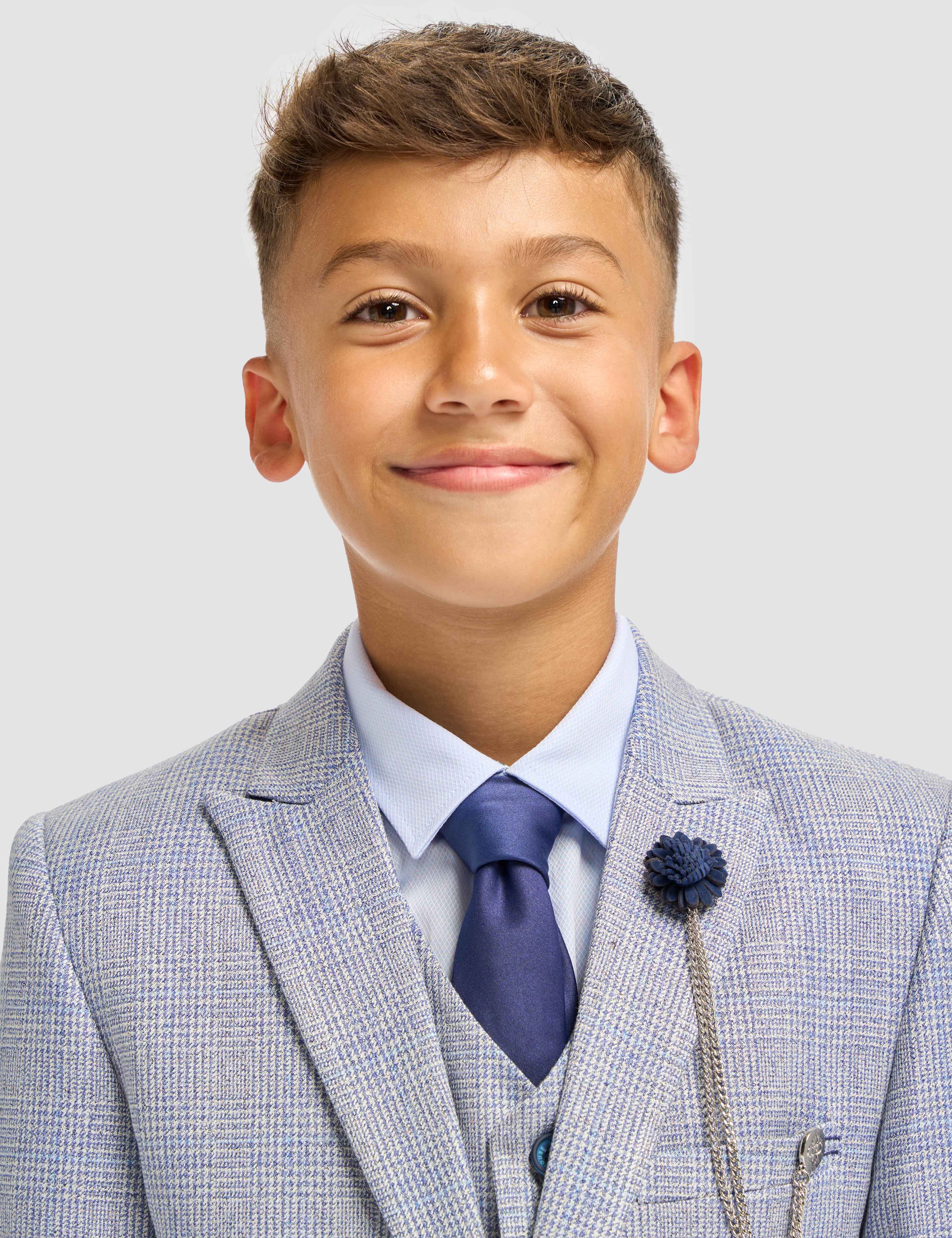 CARIDI SKY BLUE THREE PIECE BOYS SUIT